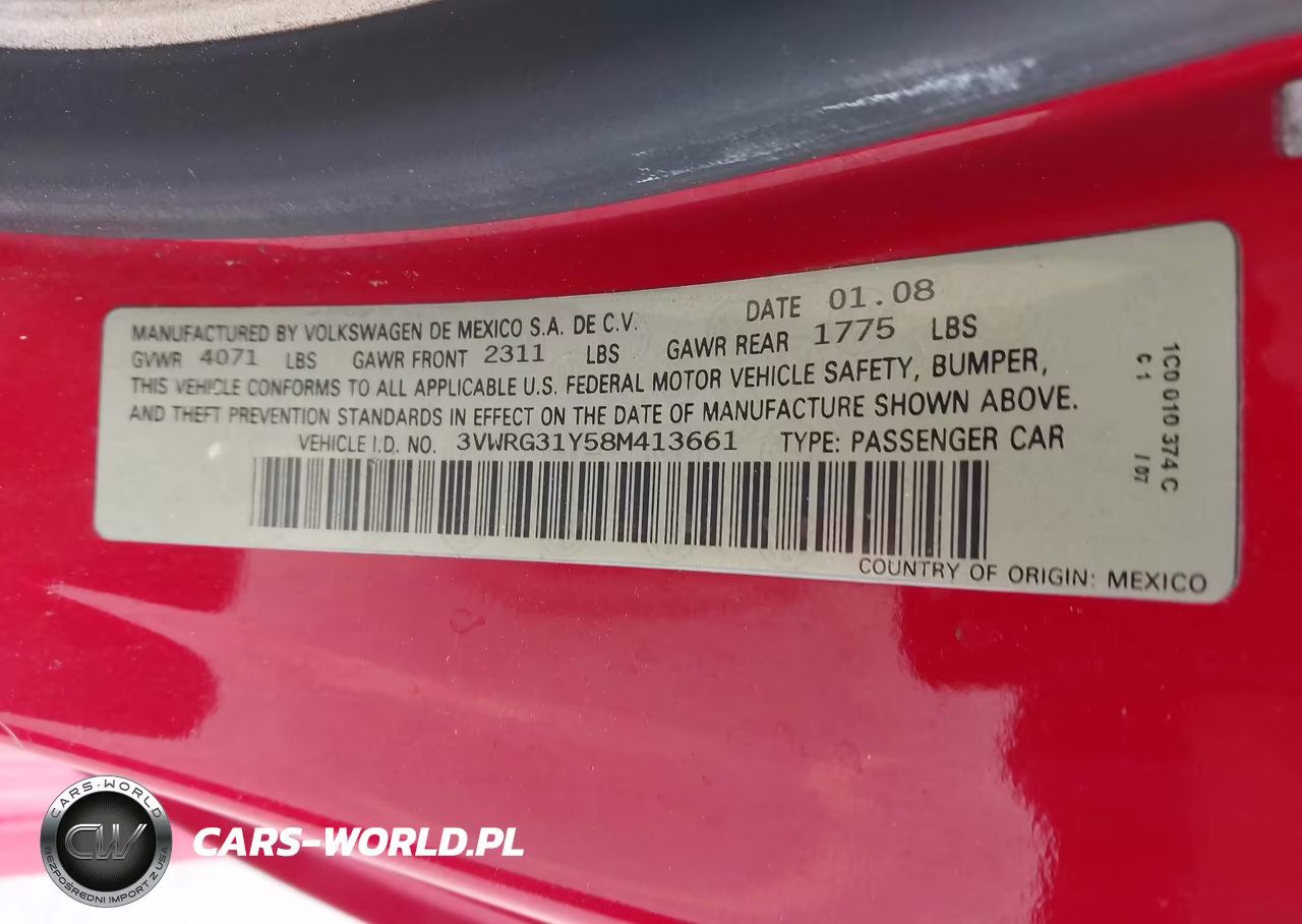 2008 Volkswagen New Beetle Se VIN:3VWRG31Y58M413661 - 9