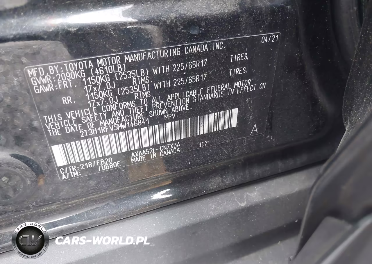 2021 Toyota Rav4 Le VIN:2T3H1RFV5MW146841 - 9
