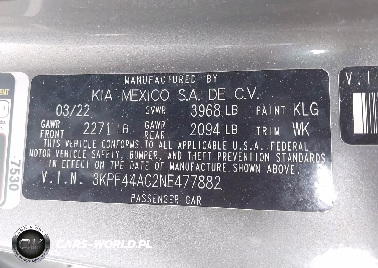 2022 Kia Forte Gt VIN:3KPF44AC2NE477882 - 9