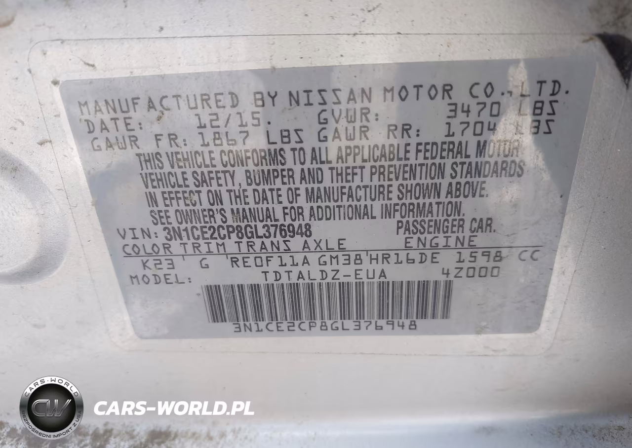 2016 Nissan Versa Note Sv VIN:3N1CE2CP8GL376948 - 9