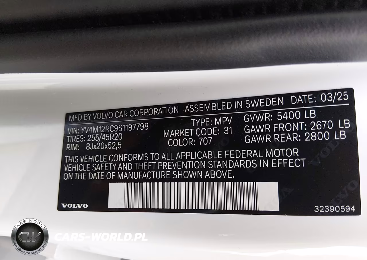 2025 Volvo Xc60 B5 Plus VIN:YV4M12RC9S1197798 - 9