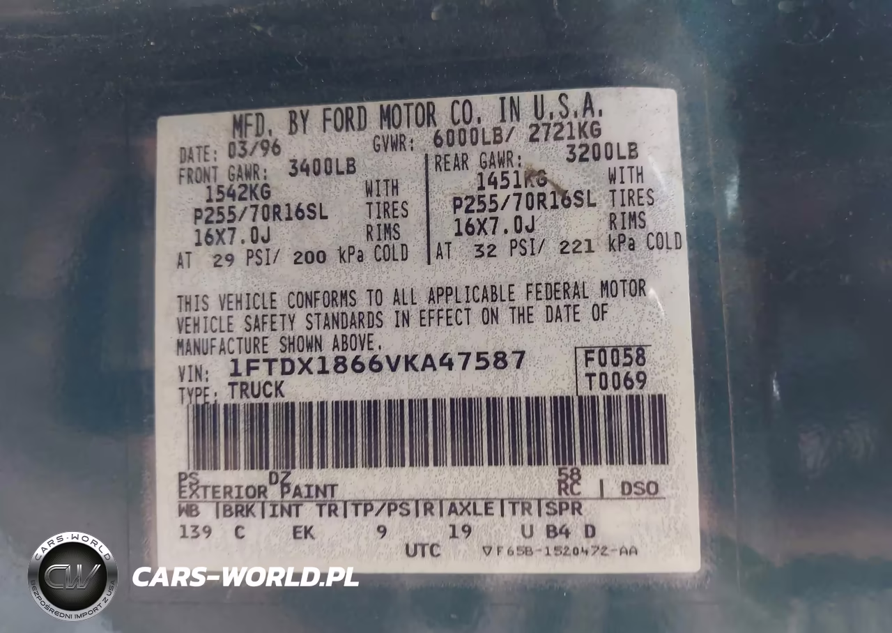 1997 Ford F-150 Lariat-Xl-Xlt VIN:1FTDX1866VKA47587 - 9