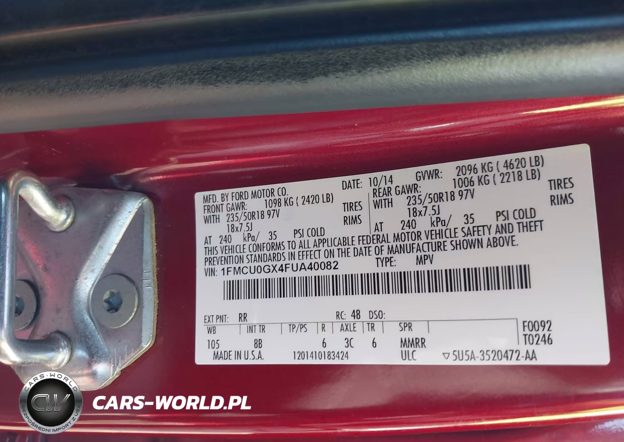 2015 Ford Escape Se VIN:1FMCU0GX4FUA40082 - 9