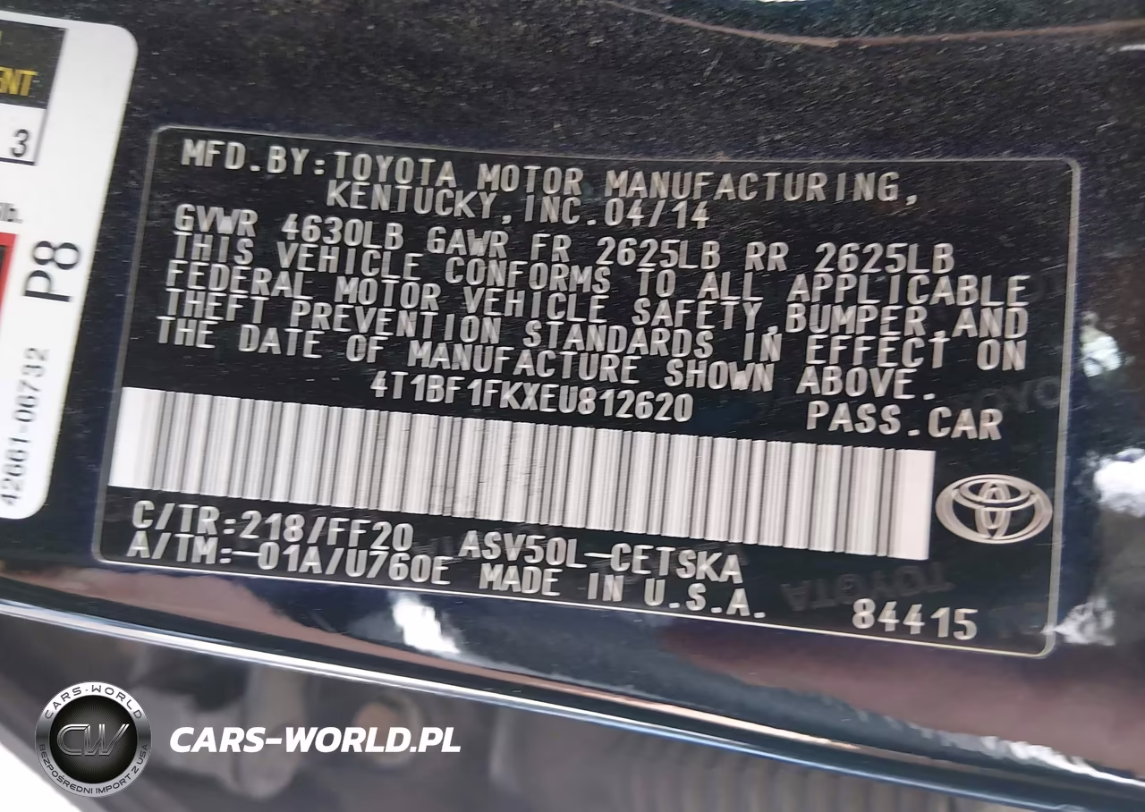 2014 Toyota Camry Se Sport VIN:4T1BF1FKXEU812620 - 9