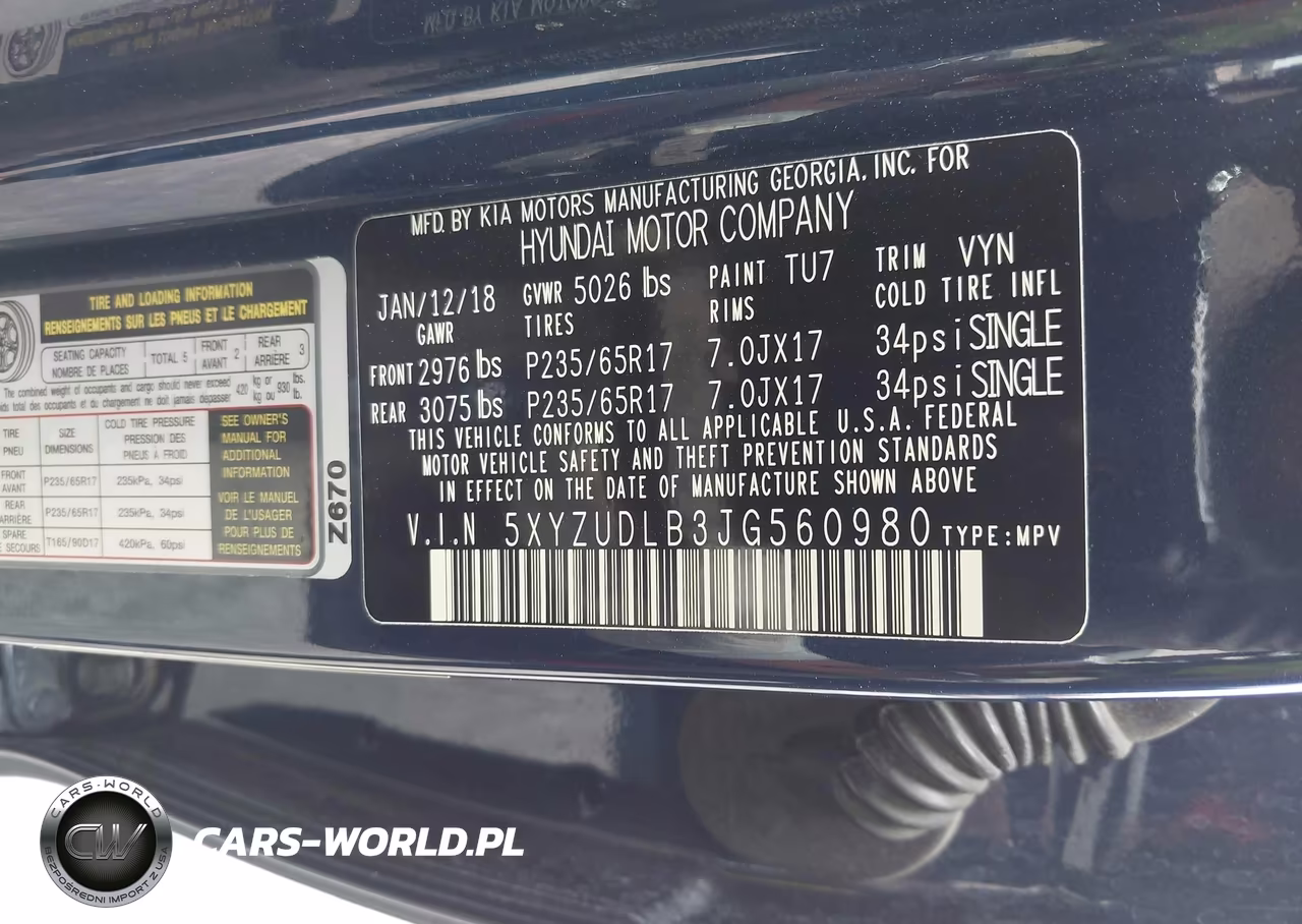 2018 Hyundai Santa Fe Sport 2.4L VIN:5XYZUDLB3JG560980 - 9