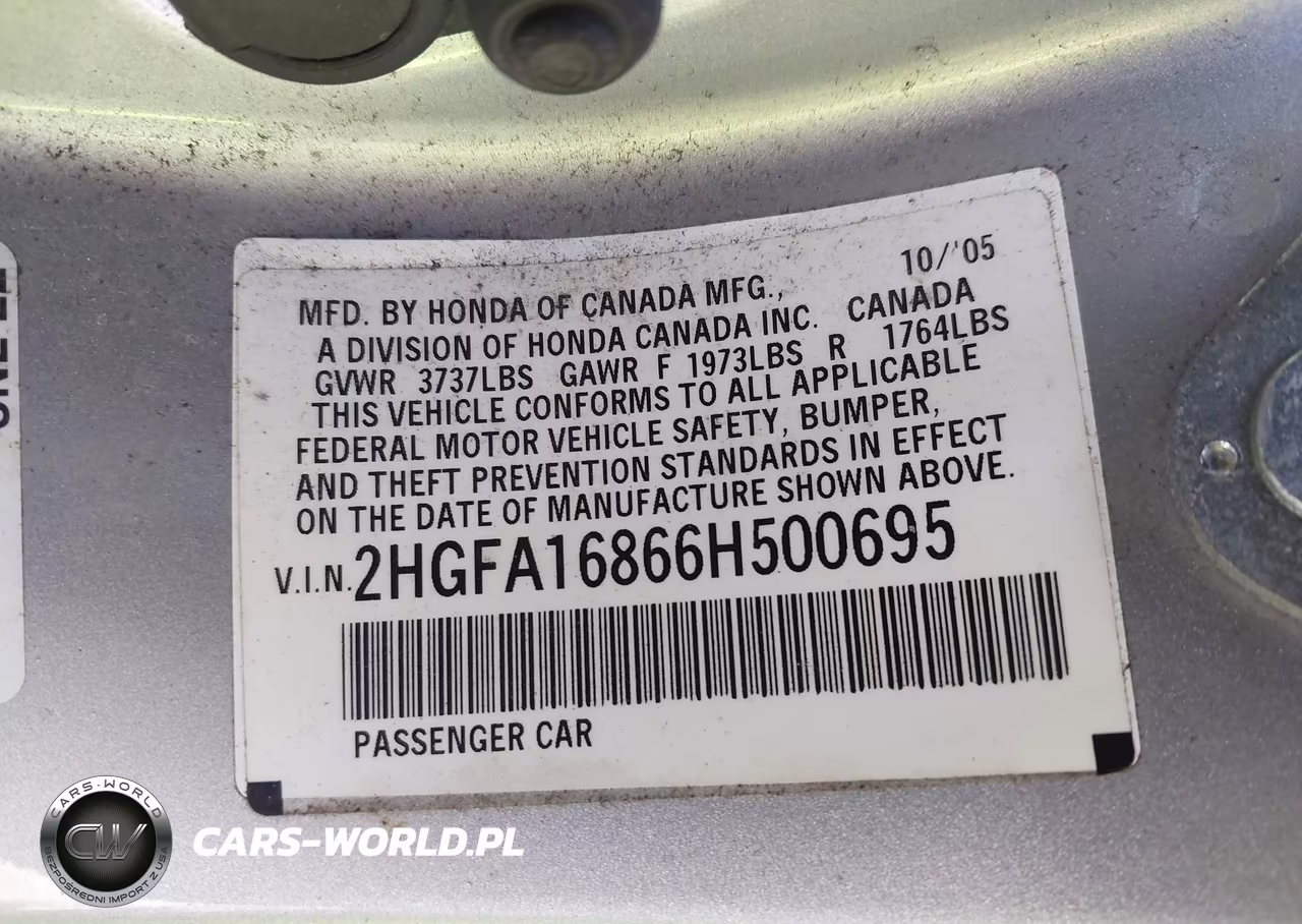 2006 Honda Civic Ex VIN:2HGFA16866H500695 - 9