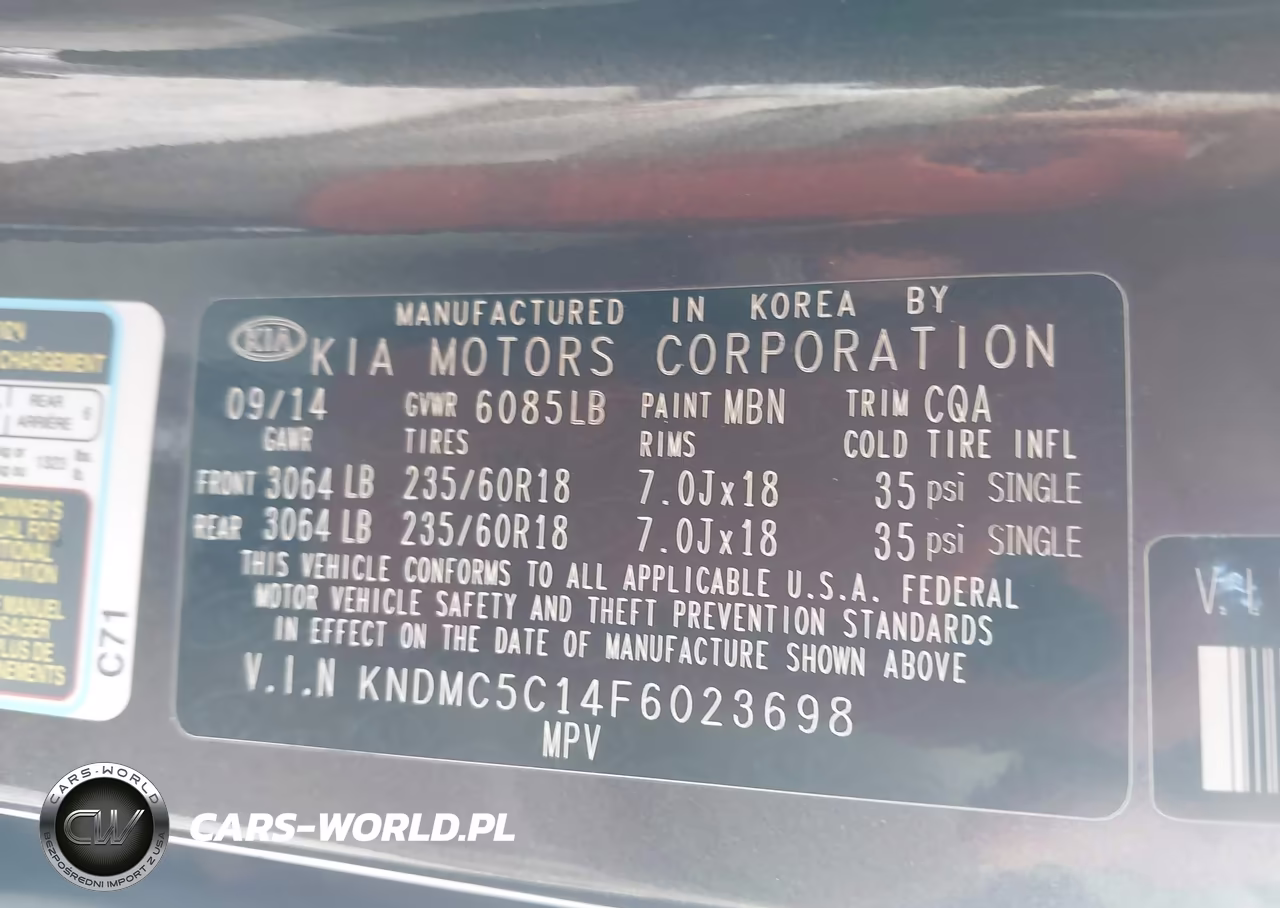 2015 Kia Sedona Ex VIN:KNDMC5C14F6023698 - 9