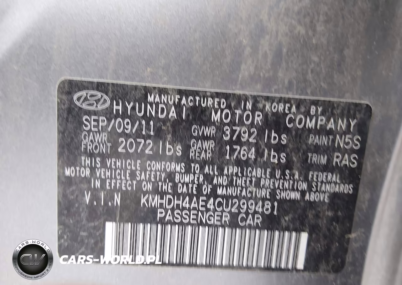 2012 Hyundai Elantra Gls (Ulsan Plant) VIN:KMHDH4AE4CU299481 - 9