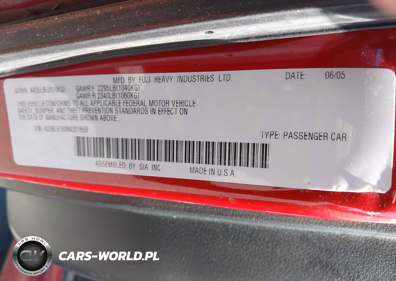 2006 Subaru Legacy 2.5Gt Limited-2.5Gt Spec.b VIN:4S3BL676X64201659 - 9