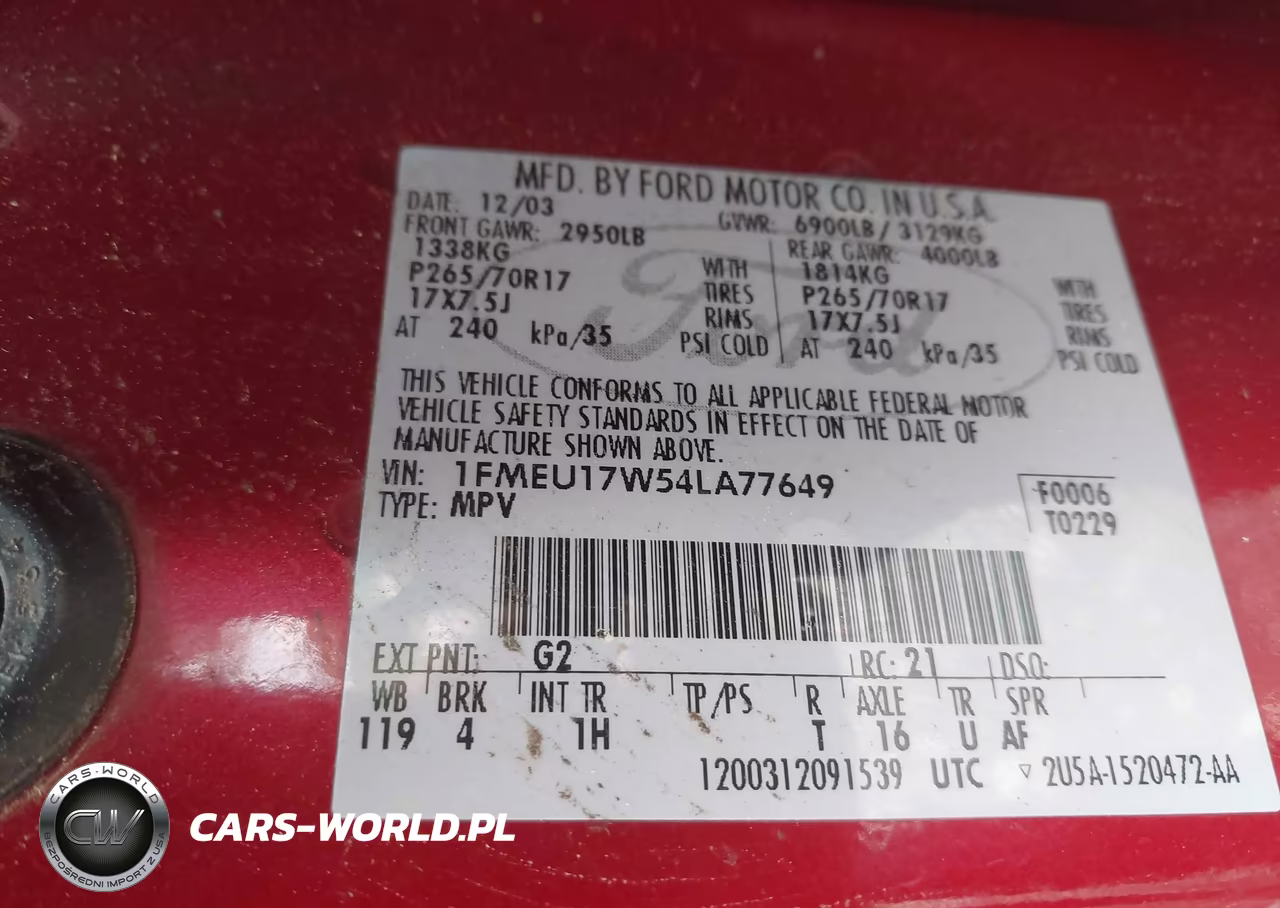 2004 Ford Expedition Eddie Bauer VIN:1FMEU17W54LA77649 - 9