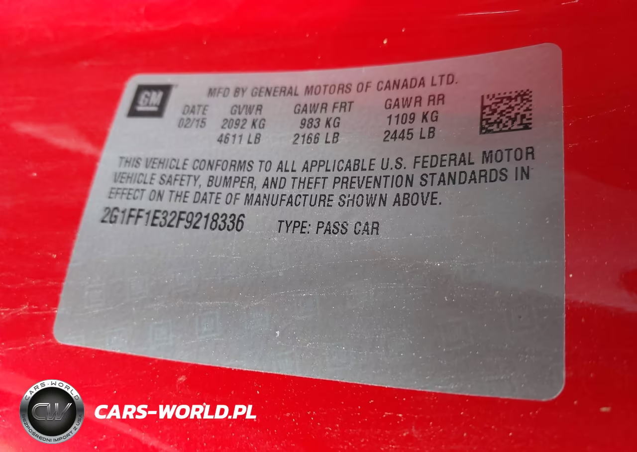 2015 Chevrolet Camaro 2Lt VIN:2G1FF1E32F9218336 - 9