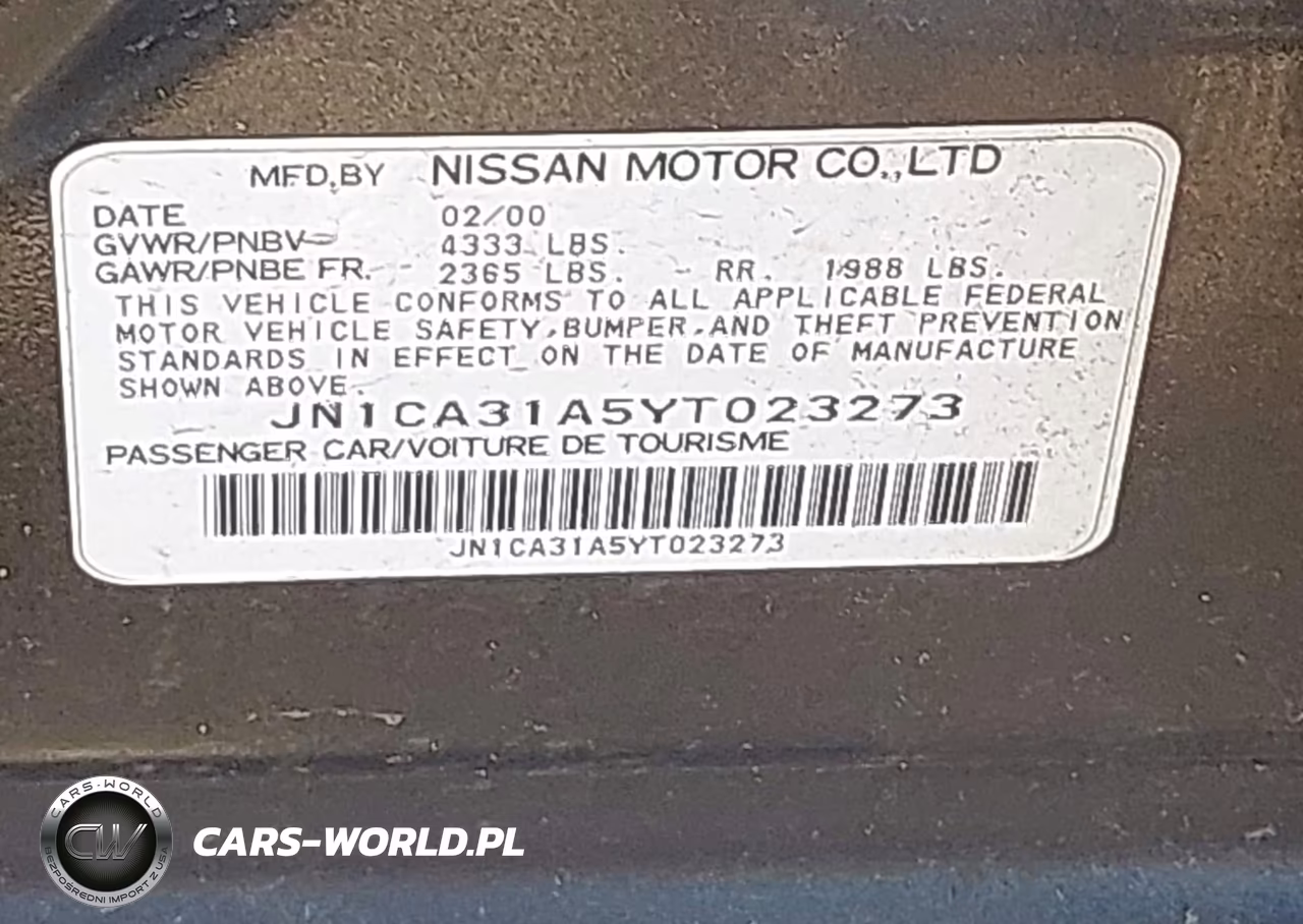 2000 Nissan Maxima Gle-Gxe-Se VIN:JN1CA31A5YT023273 - 9