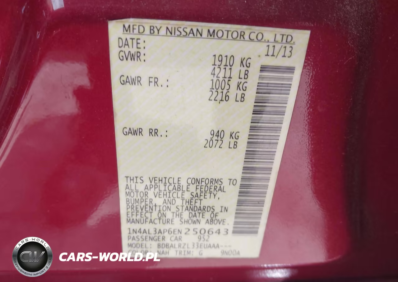2014 Nissan Altima 2.5 S VIN:1N4AL3AP6EN250643 - 9