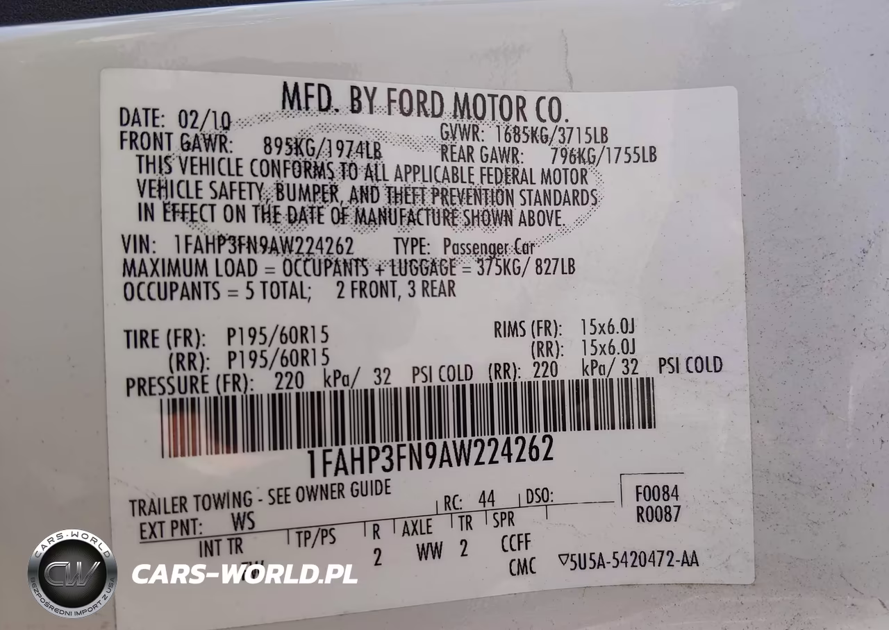 2010 Ford Focus Se VIN:1FAHP3FN9AW224262 - 9