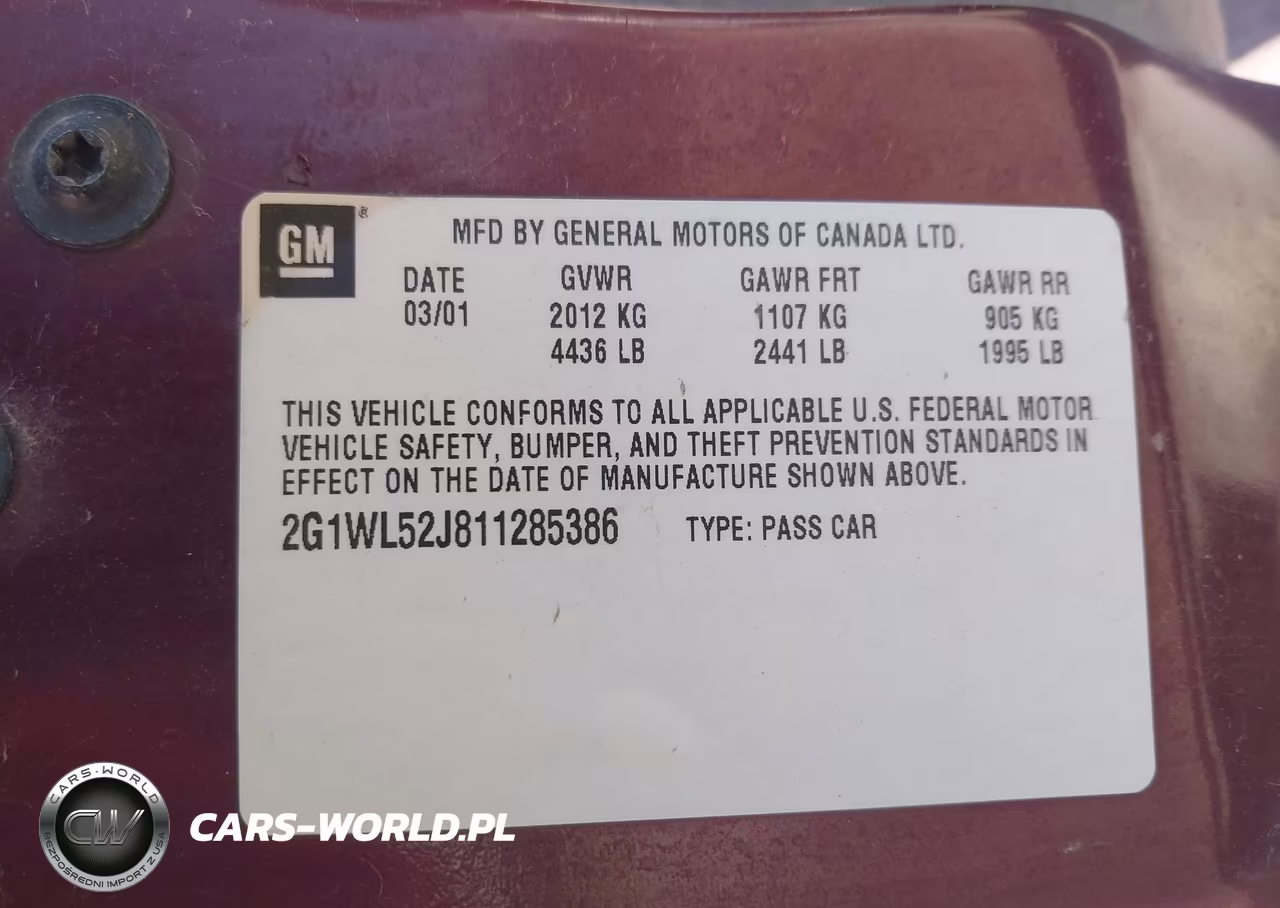 2001 Chevrolet Lumina VIN:2G1WL52J811285386 - 9
