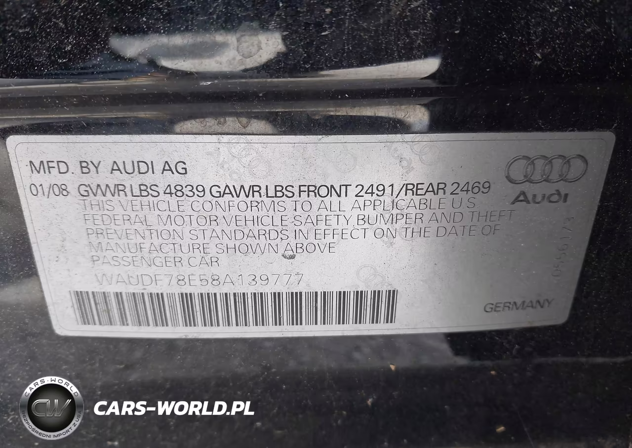 2008 Audi A4 2.0T-2.0T Special Edition VIN:WAUDF78E58A139777 - 9