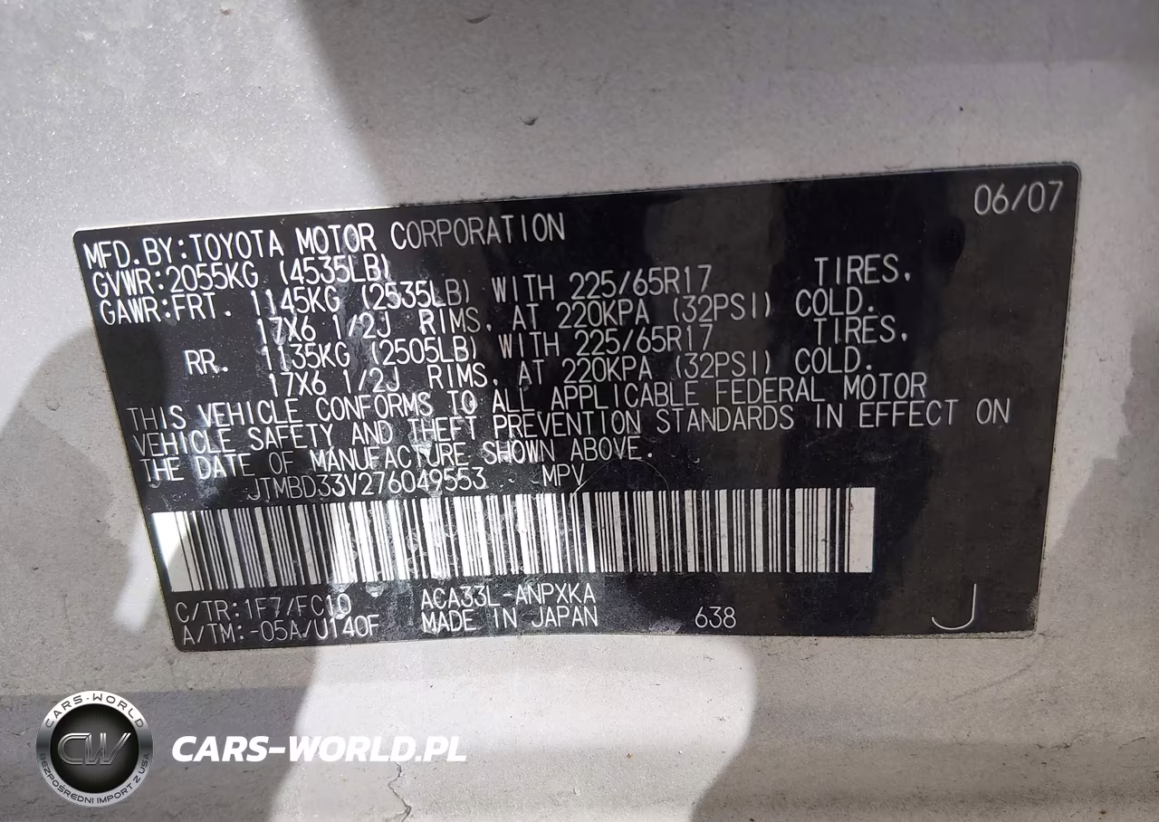 2007 Toyota Rav4 VIN:JTMBD33V276049553 - 9