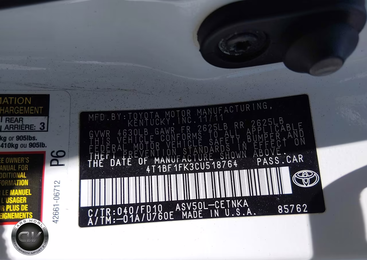 2012 Toyota Camry Le VIN:4T1BF1FK3CU518764 - 9