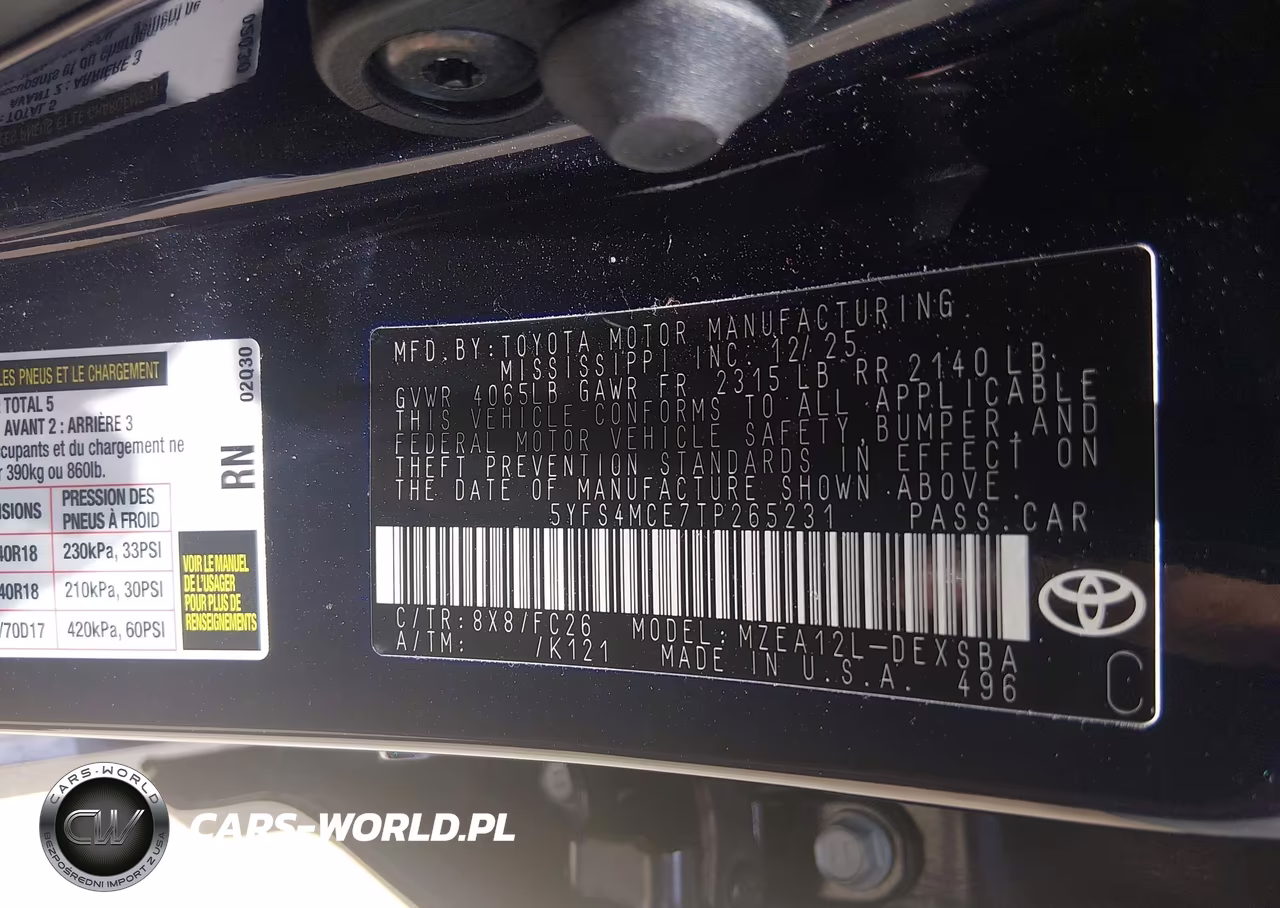 2026 Toyota Corolla Se VIN:5YFS4MCE7TP265231 - 9