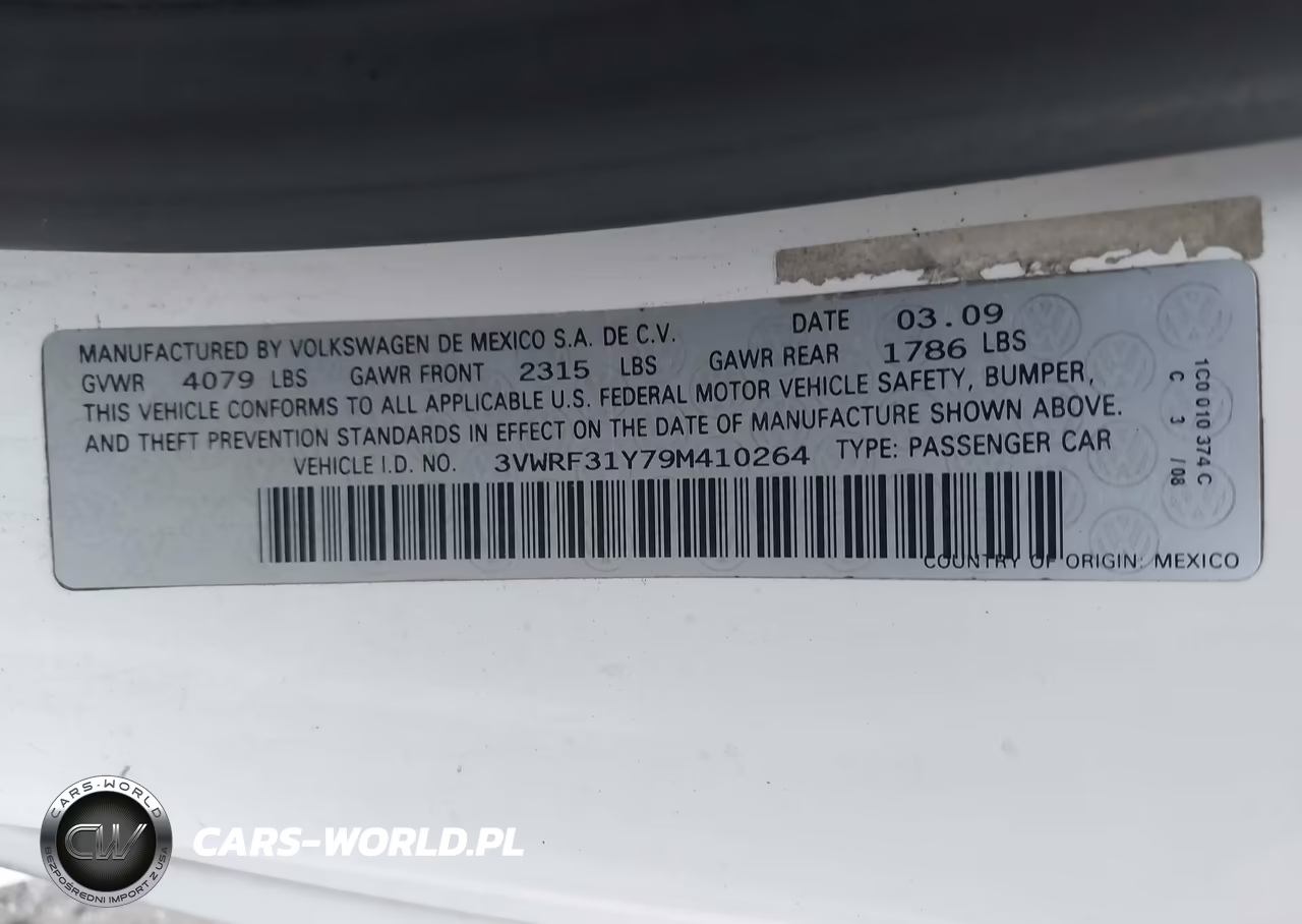 2009 Volkswagen New Beetle 2.5L VIN:3VWRF31Y79M410264 - 9