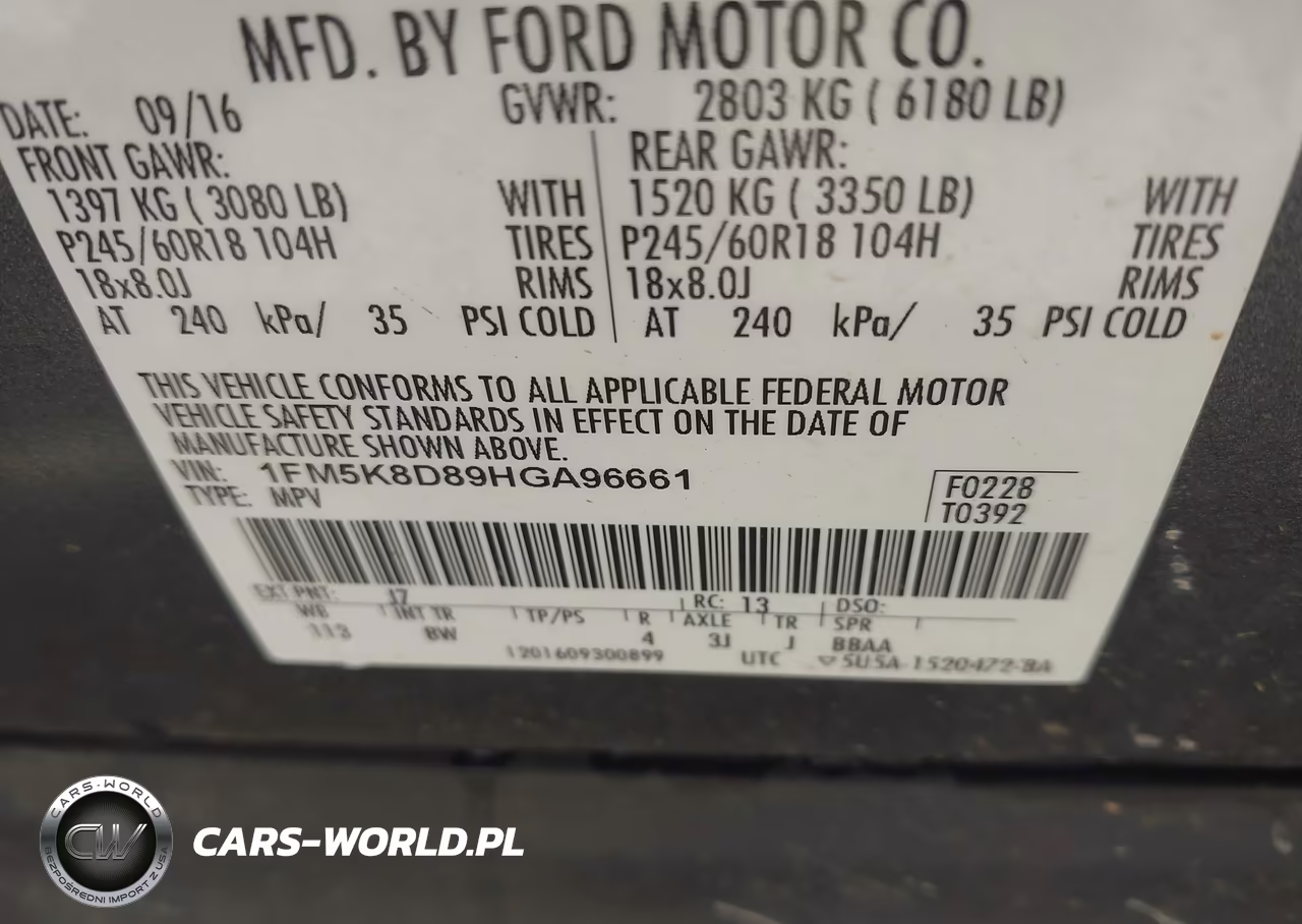 2017 Ford Explorer Xlt VIN:1FM5K8D89HGA96661 - 9