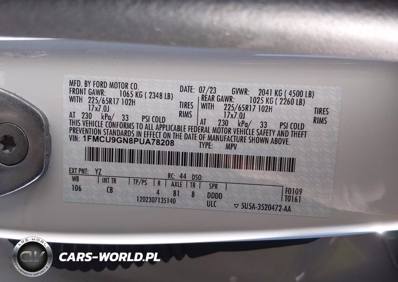 2023 Ford Escape Active VIN:1FMCU9GN8PUA78208 - 9