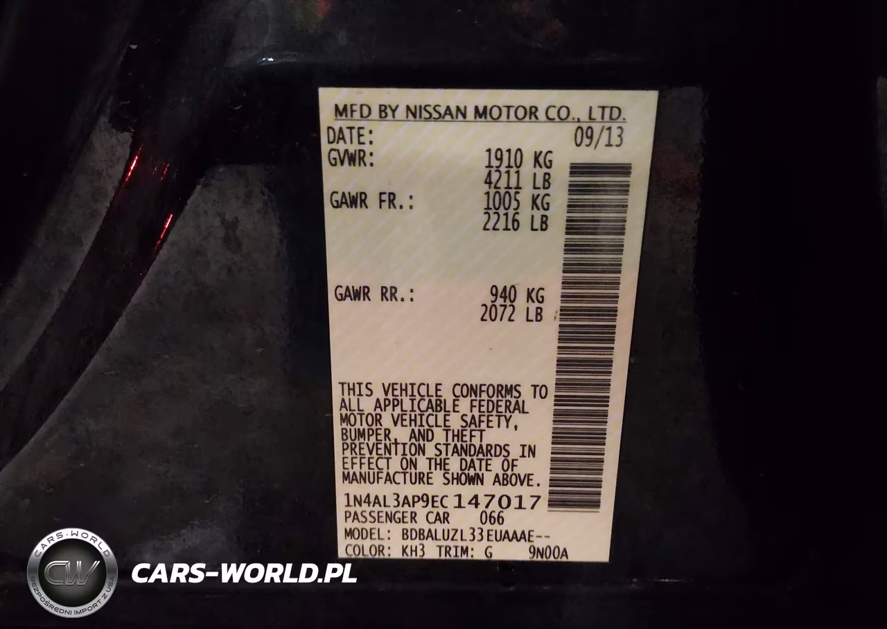 2014 Nissan Altima 2.5 Sv VIN:1N4AL3AP9EC147017 - 9