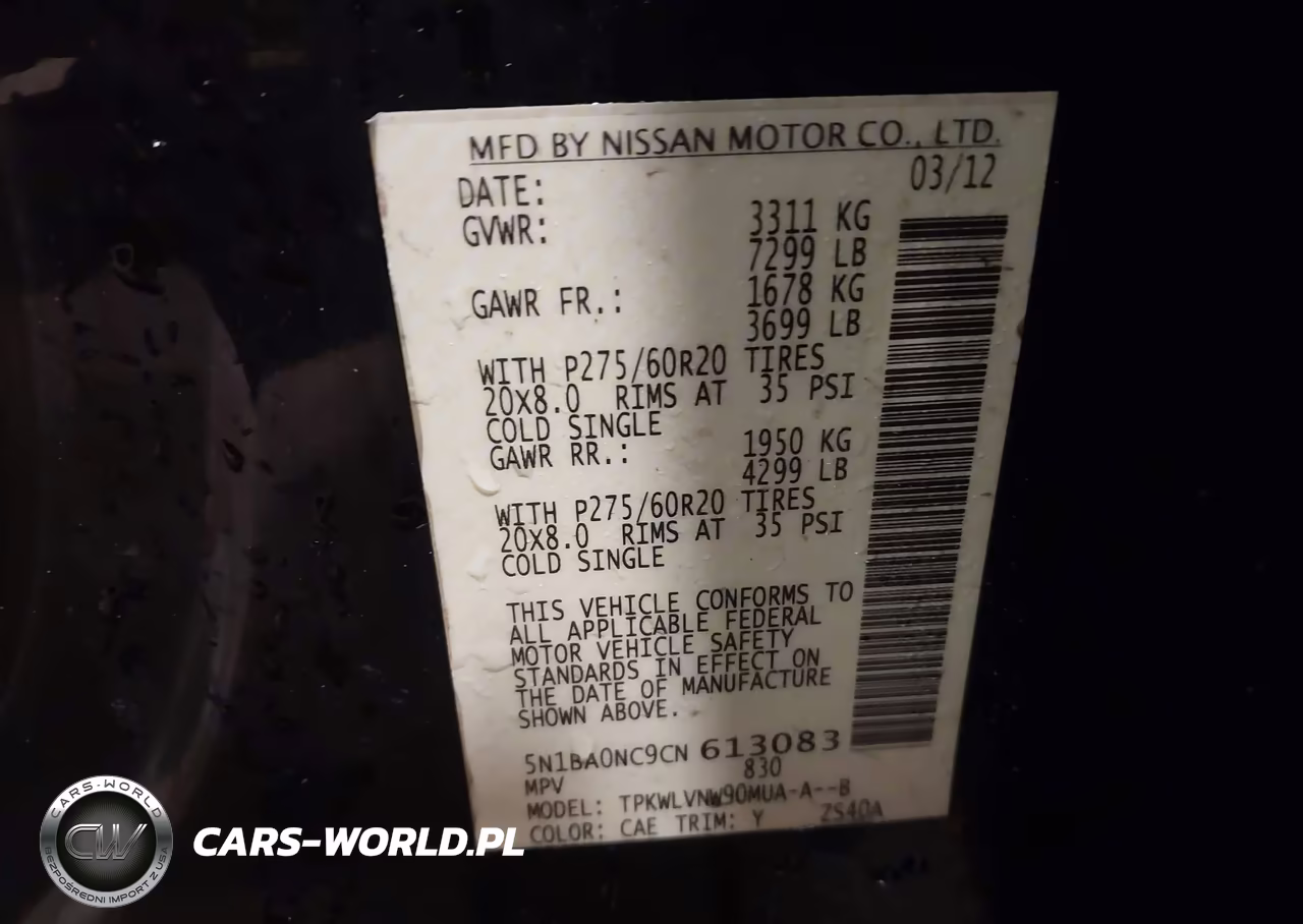 2012 Nissan Armada Sl VIN:5N1BA0NC9CN613083 - 9