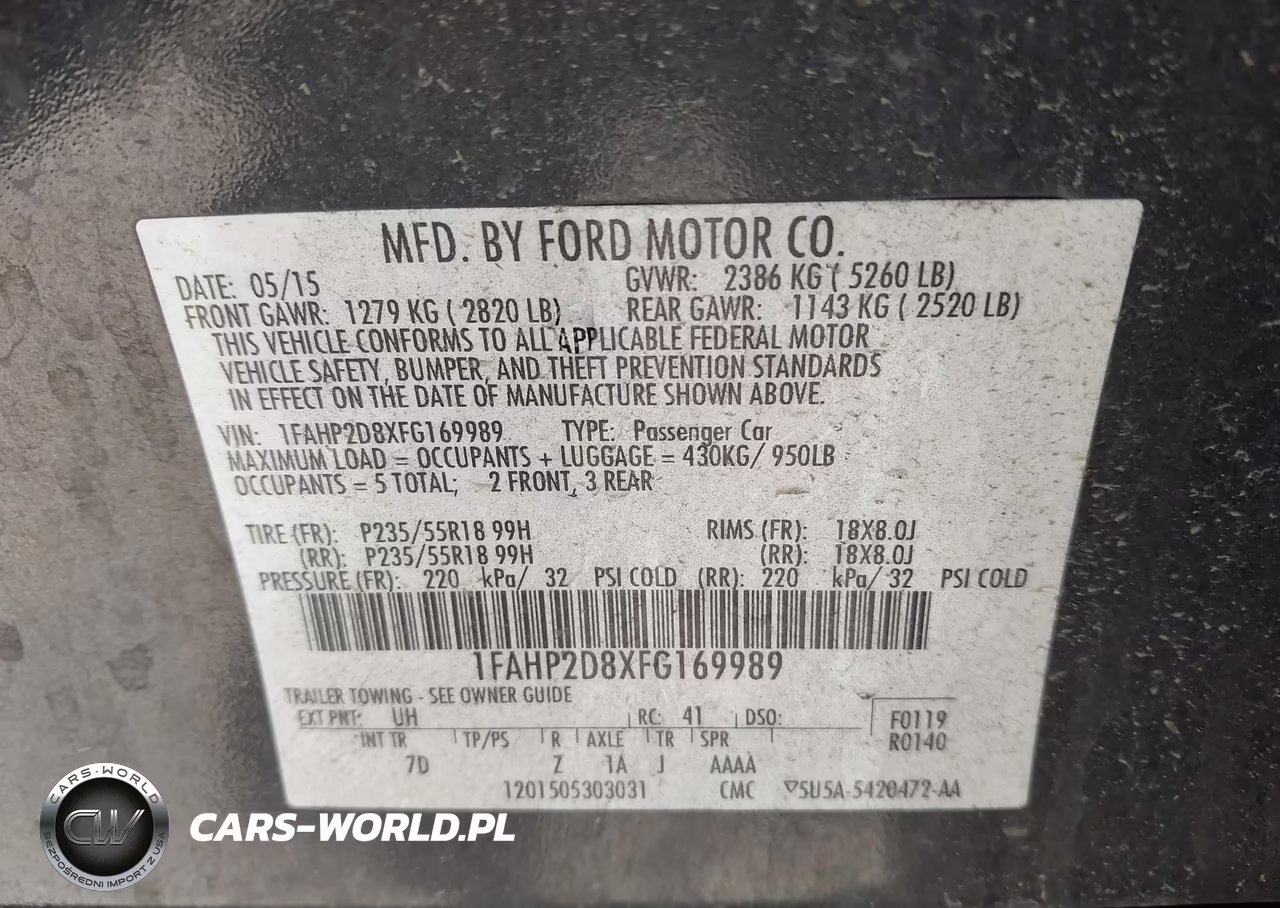 2015 Ford Taurus Se VIN:1FAHP2D8XFG169989 - 9