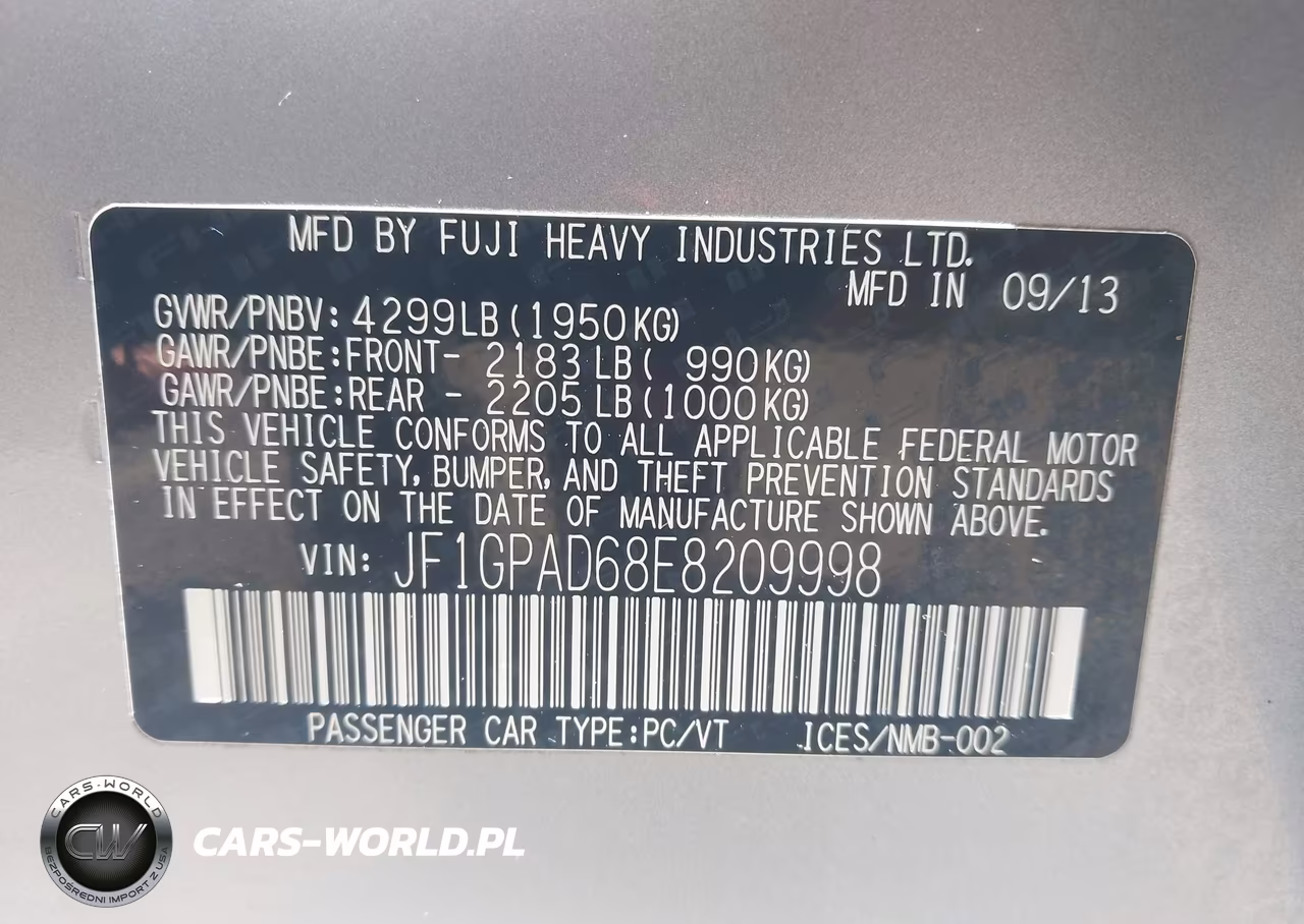 2014 Subaru Impreza 2.0I Premium VIN:JF1GPAD68E8209998 - 9