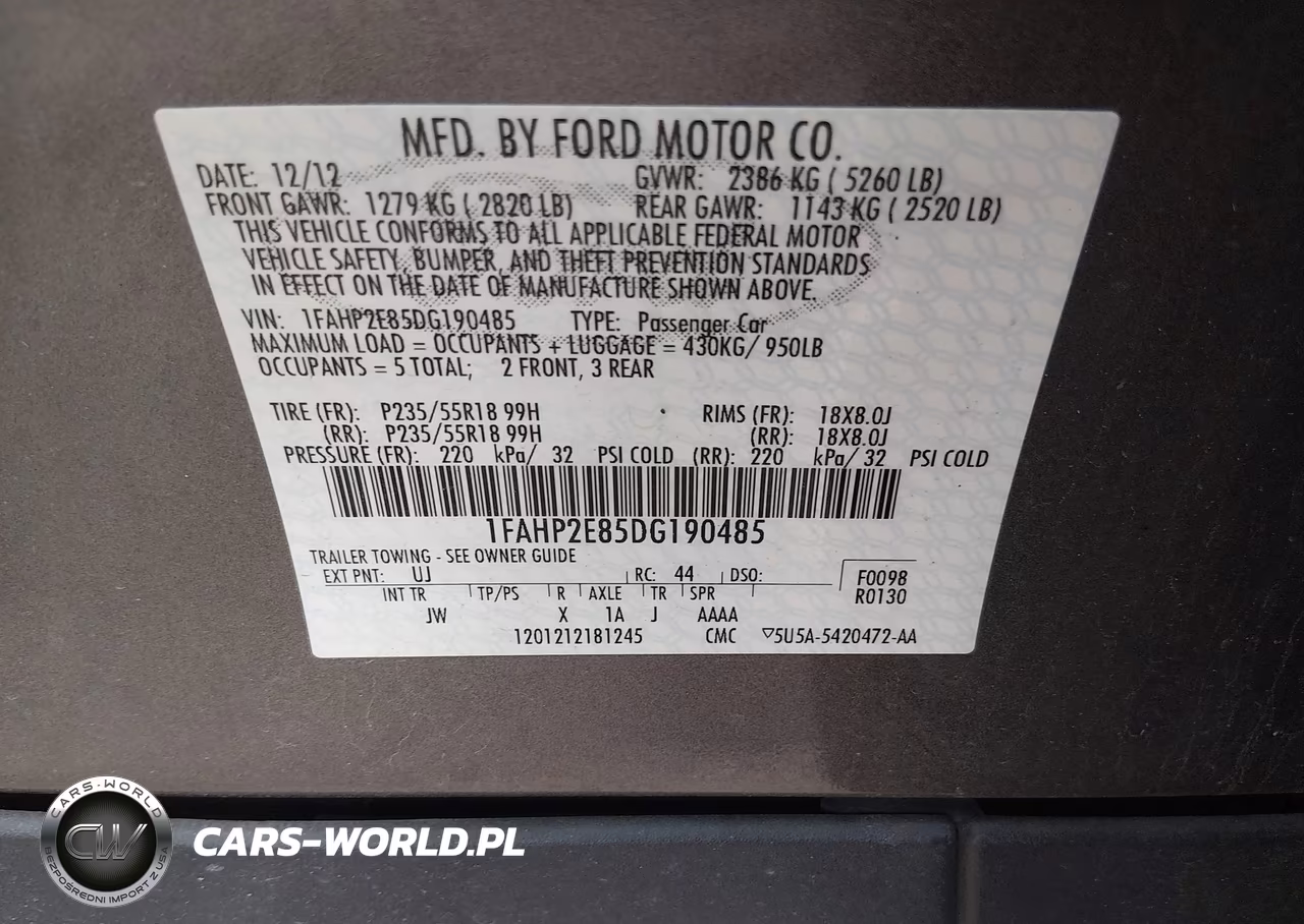 2013 Ford Taurus Sel VIN:1FAHP2E85DG190485 - 9