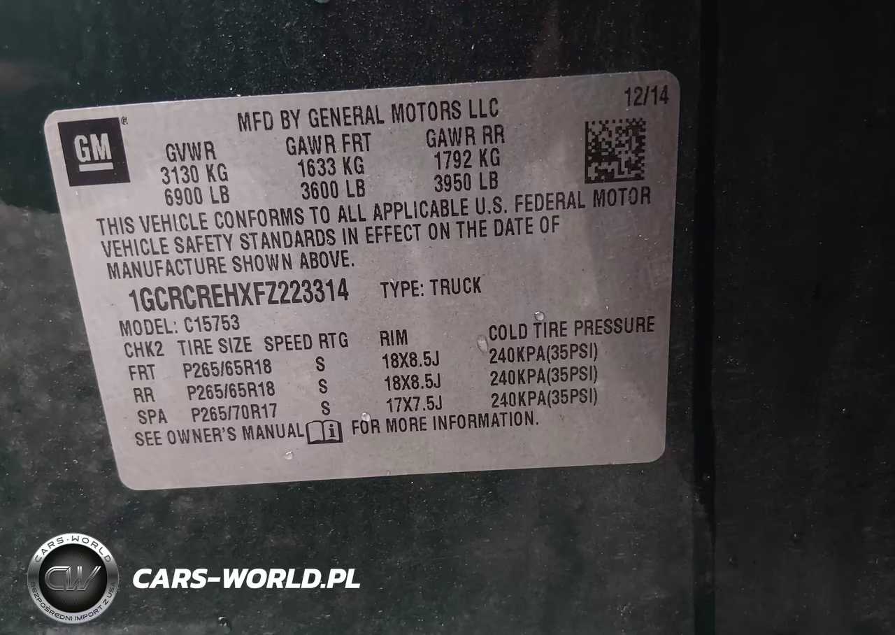 2015 Chevrolet Silverado 1500 1Lt VIN:1GCRCREHXFZ223314 - 9