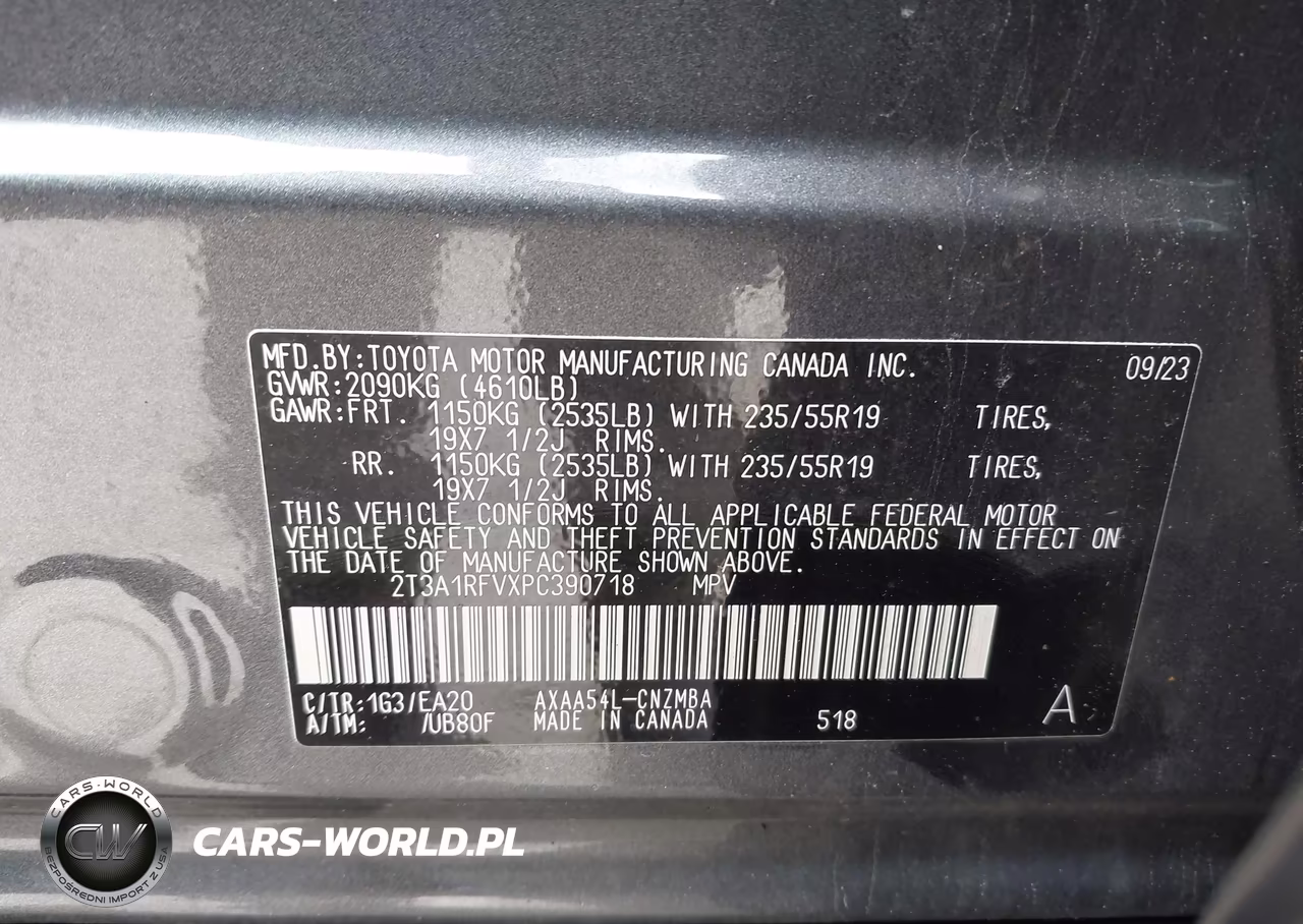 2023 Toyota Rav4 Xle Premium VIN:2T3A1RFVXPC390718 - 9
