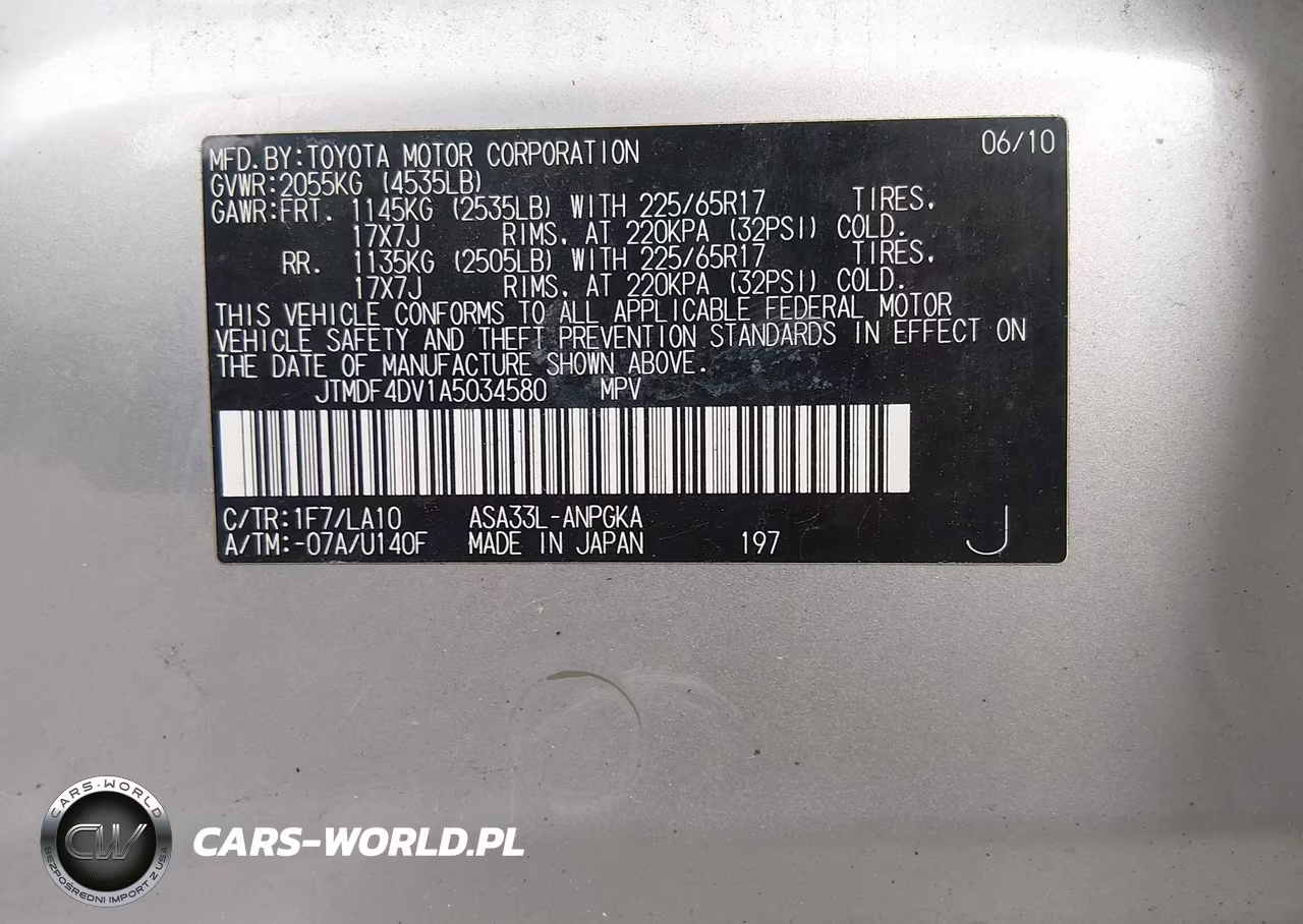 2010 Toyota Rav4 Limited VIN:JTMDF4DV1A5034580 - 9