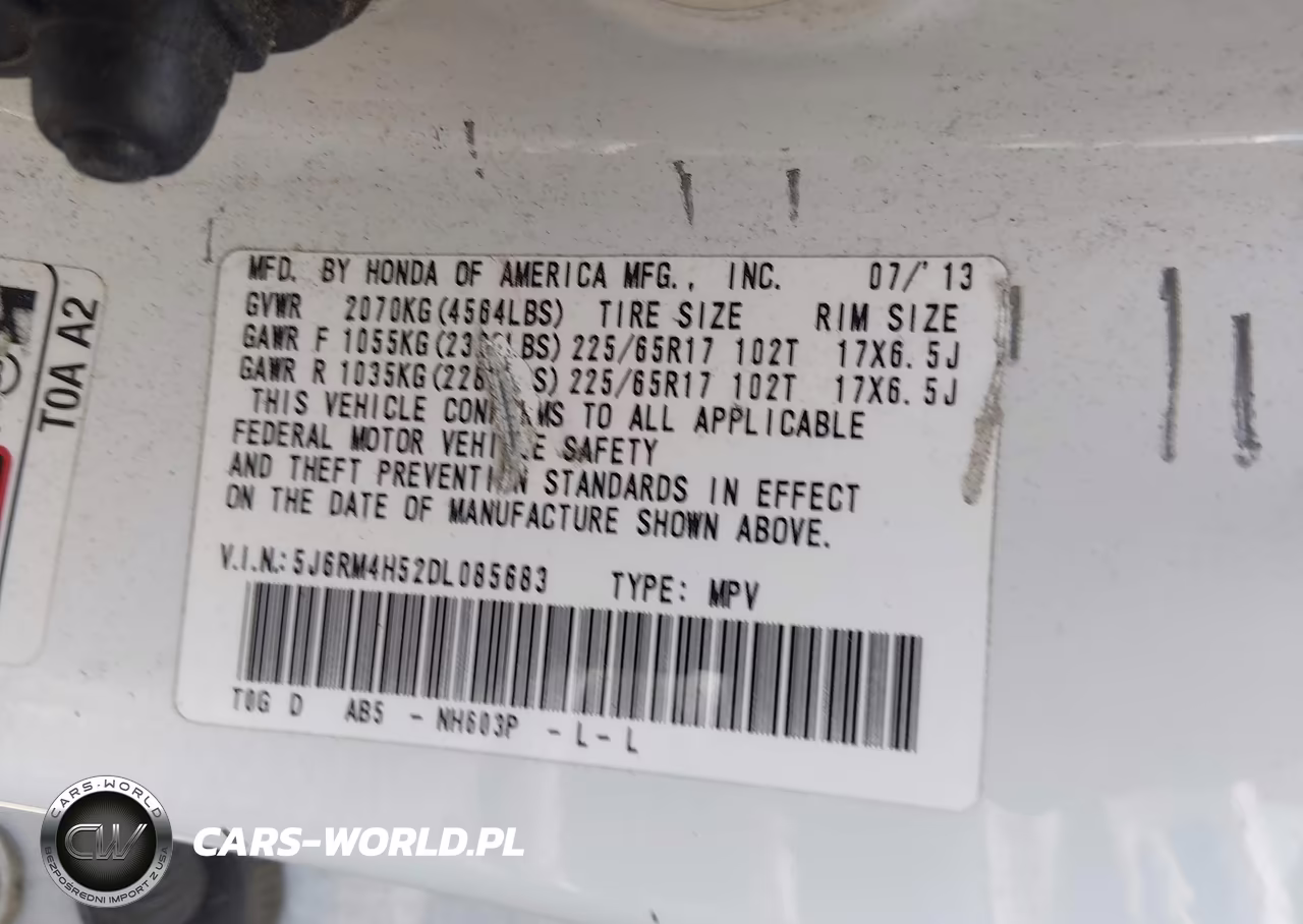 2013 Honda Cr-V Ex VIN:5J6RM4H52DL085683 - 9
