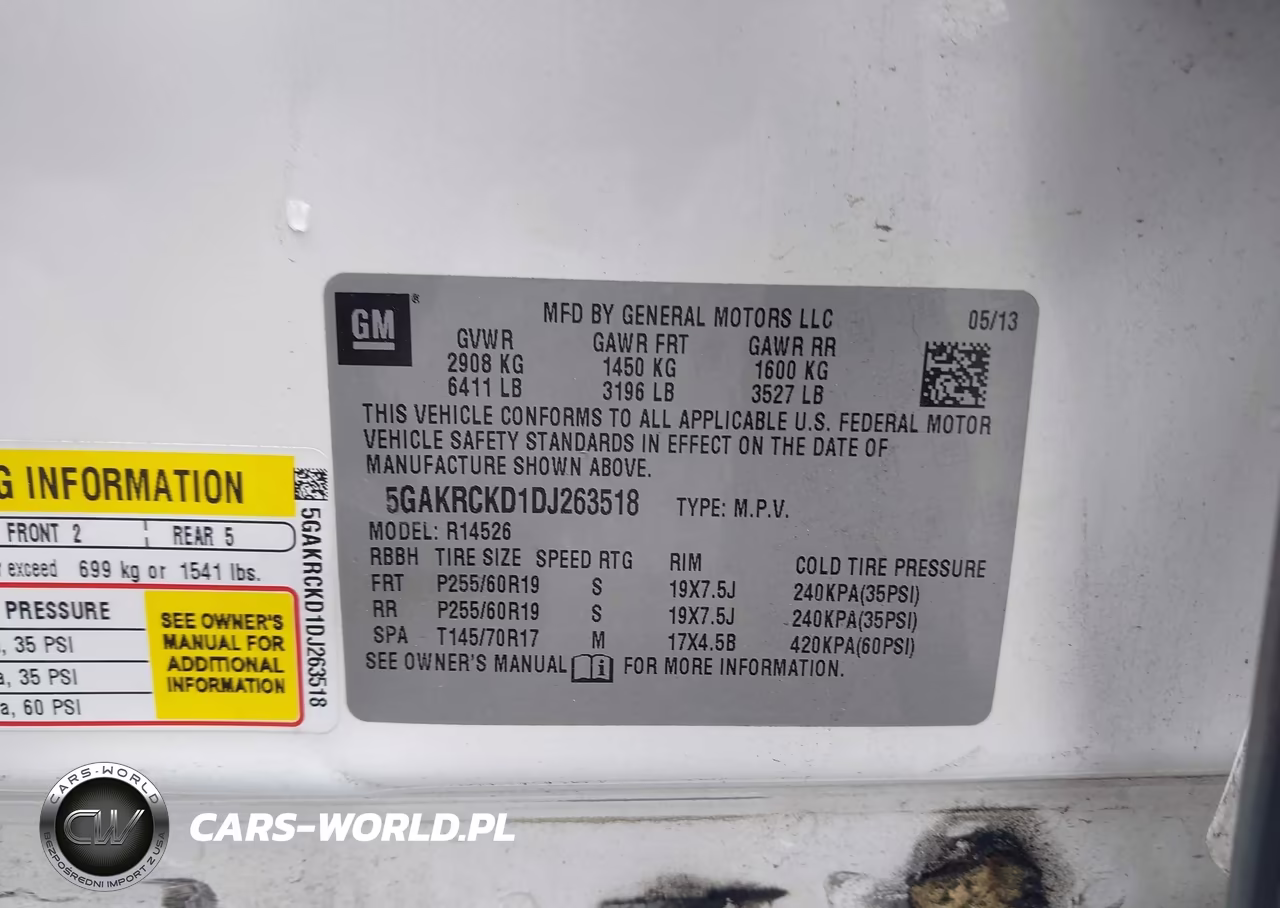 2013 Buick Enclave Leather VIN:5GAKRCKD1DJ263518 - 9
