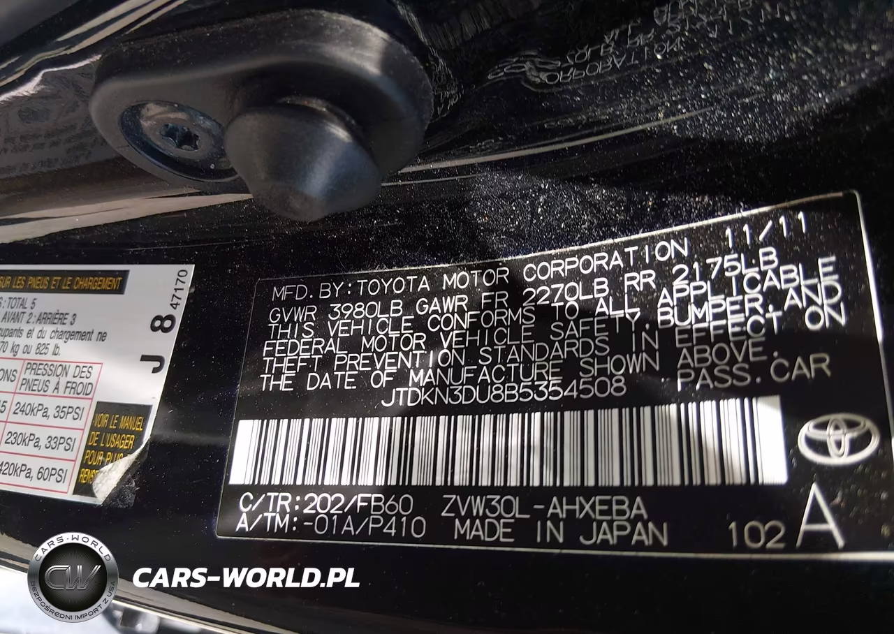 2011 Toyota Prius Two VIN:JTDKN3DU8B5354508 - 9