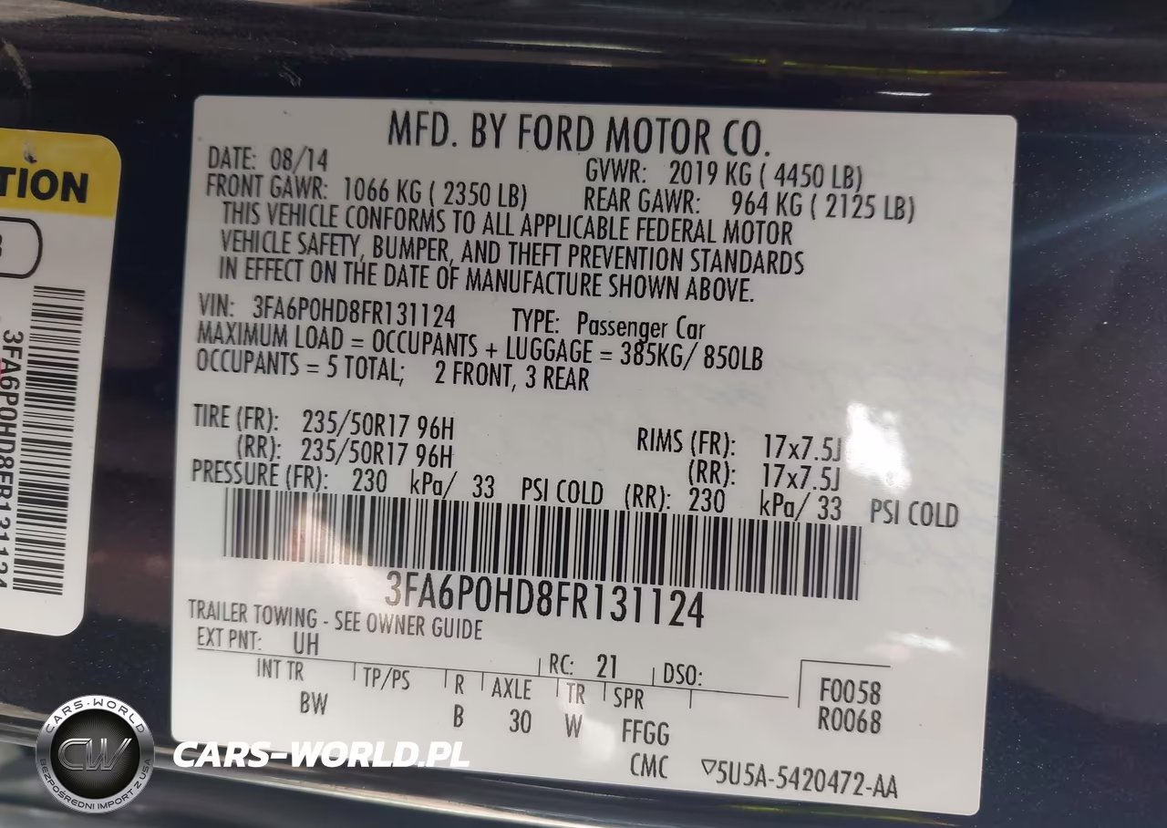 2015 Ford Fusion Se VIN:3FA6P0HD8FR131124 - 9