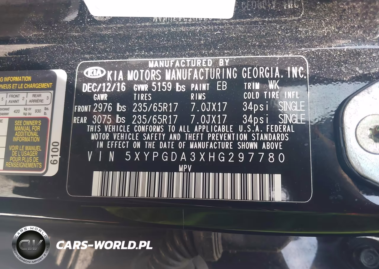 2017 Kia Sorento 2.4L Lx VIN:5XYPGDA3XHG297780 - 9