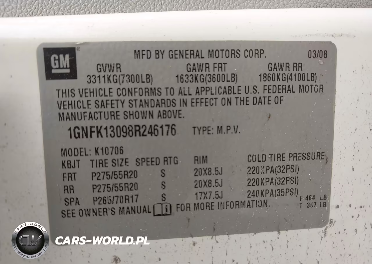 2008 Chevrolet Tahoe Ltz VIN:1GNFK13098R246176 - 9