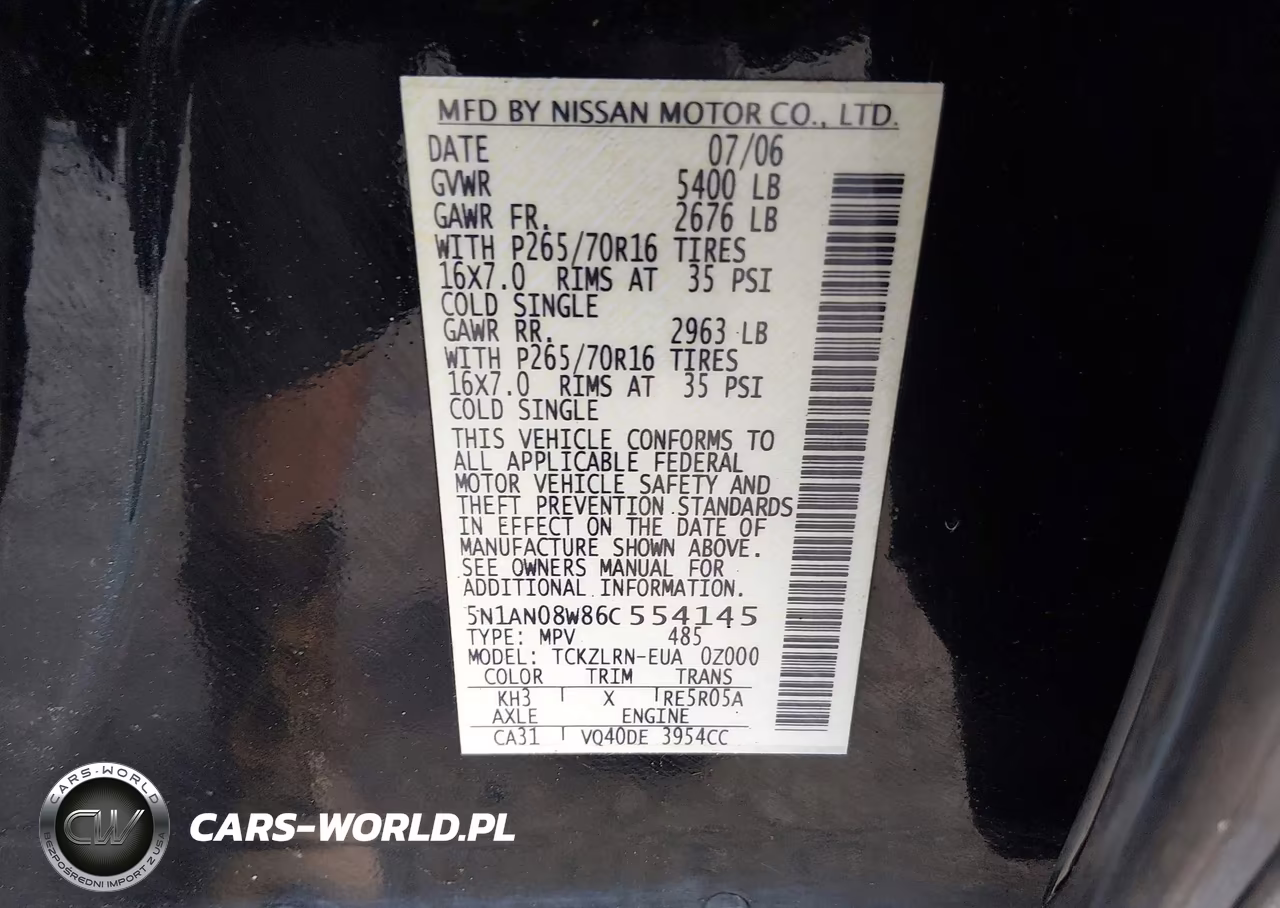 2006 Nissan Xterra S VIN:5N1AN08W86C554145 - 9
