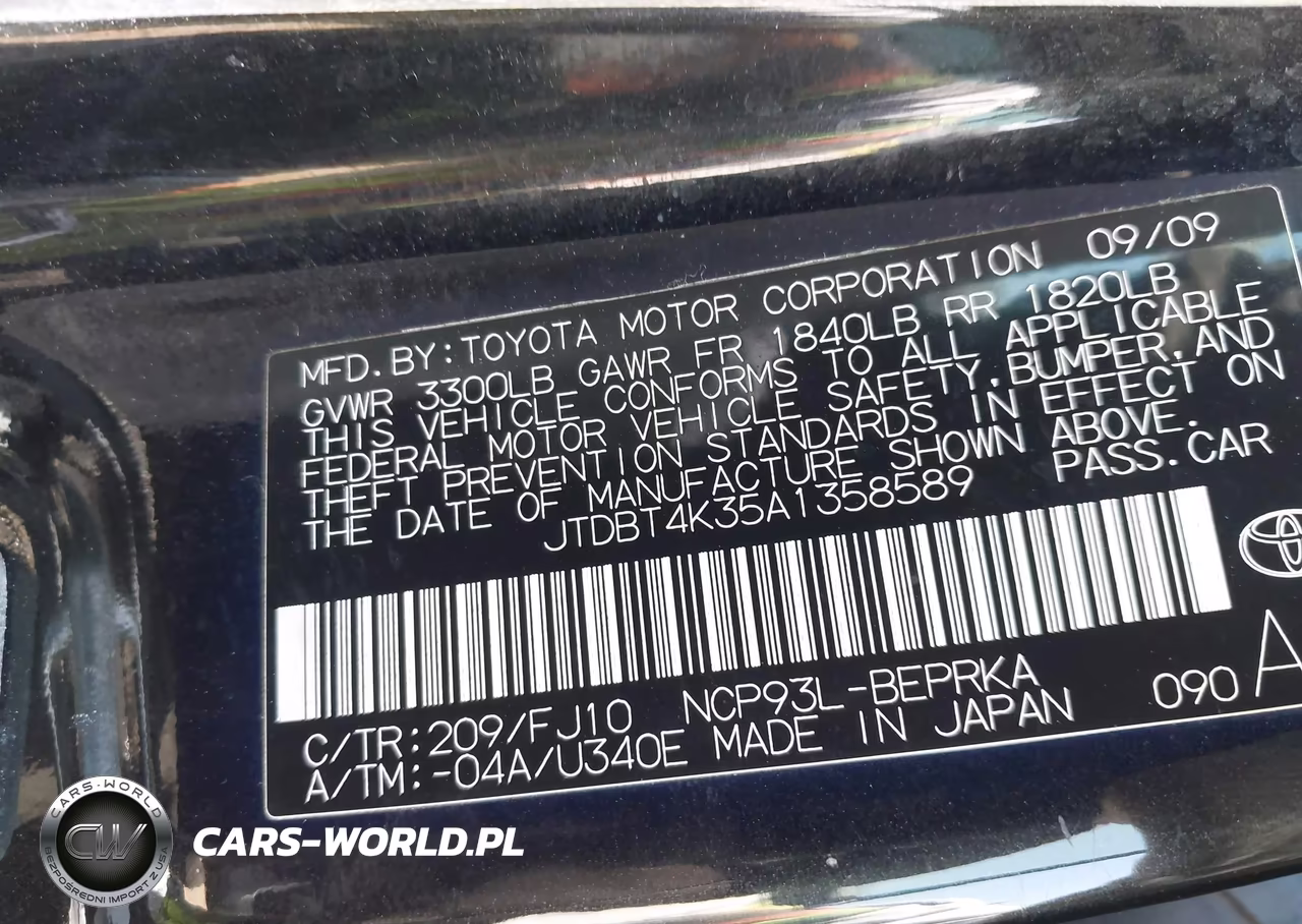 2010 Toyota Yaris VIN:JTDBT4K35A1358589 - 9