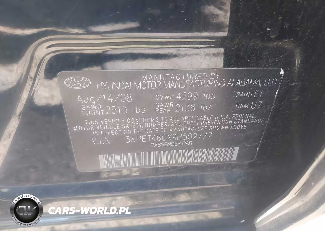 2009 Hyundai Sonata Gls VIN:5NPET46CX9H502777 - 9
