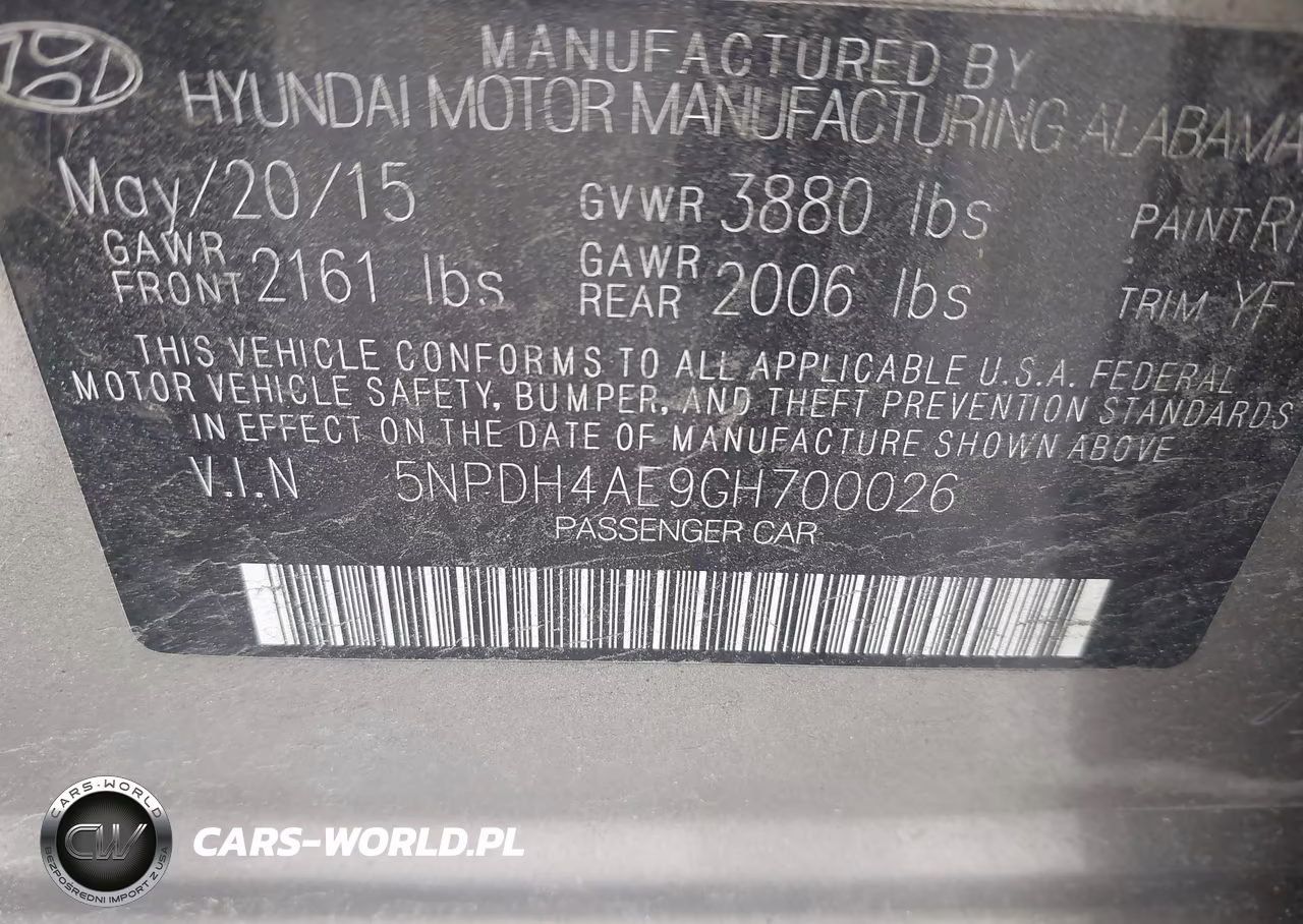 2016 Hyundai Elantra Se VIN:5NPDH4AE9GH700026 - 9
