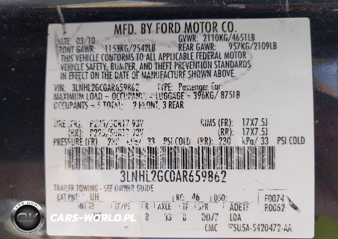 2010 Lincoln Mkz VIN:3LNHL2GC0AR659862 - 9