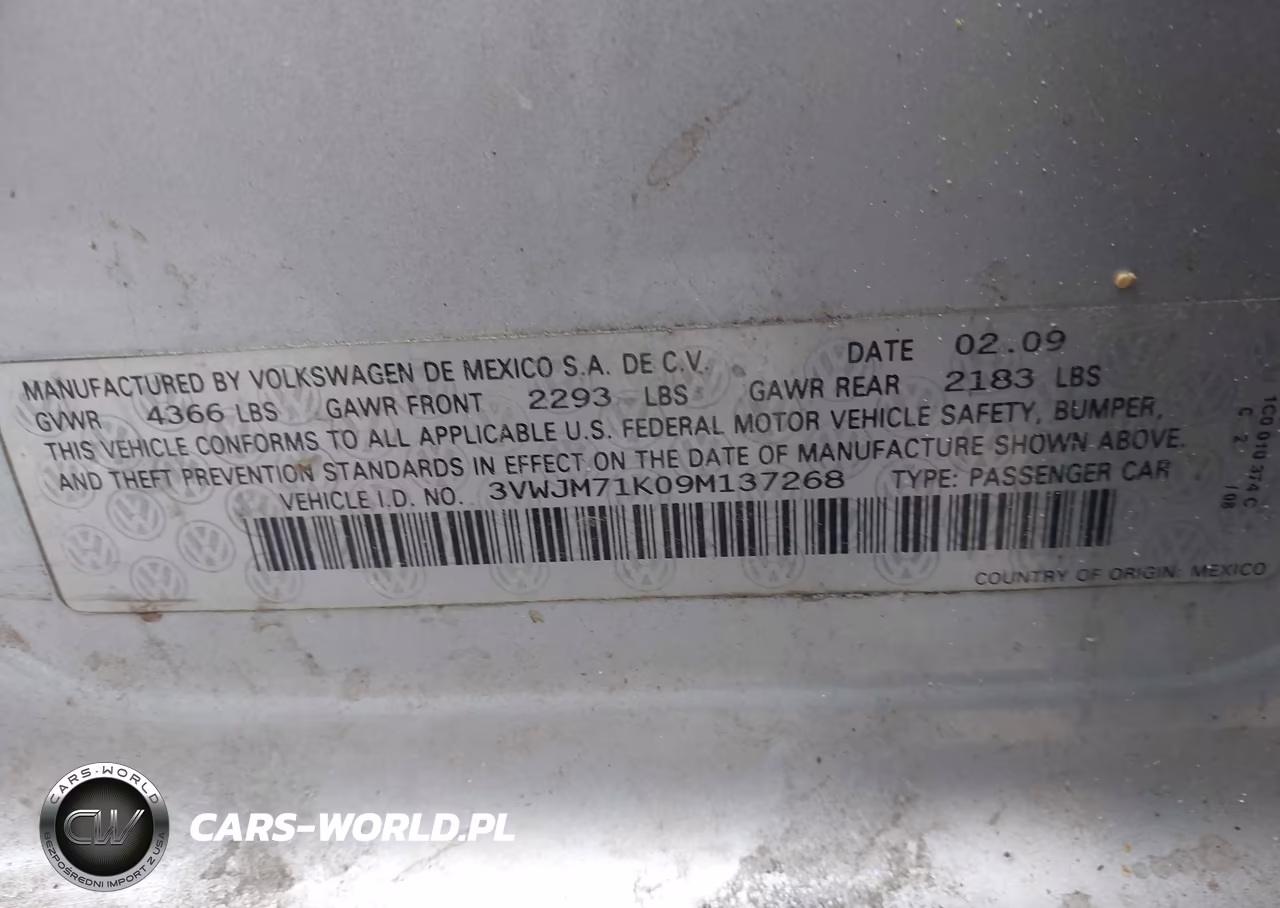 2009 Volkswagen Jetta S VIN:3VWJM71K09M137268 - 9