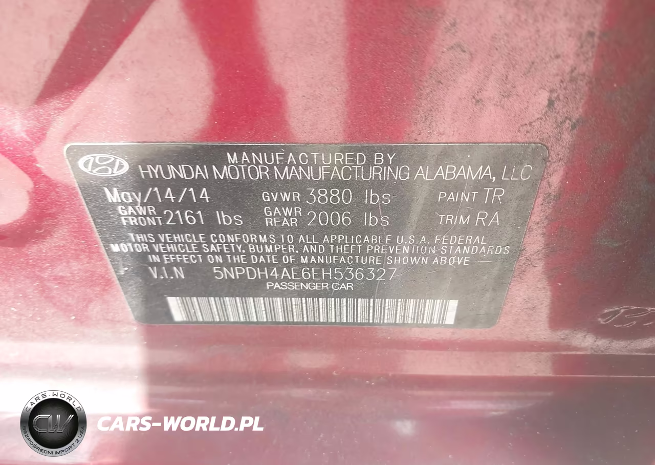 2014 Hyundai Elantra Se VIN:5NPDH4AE6EH536327 - 9