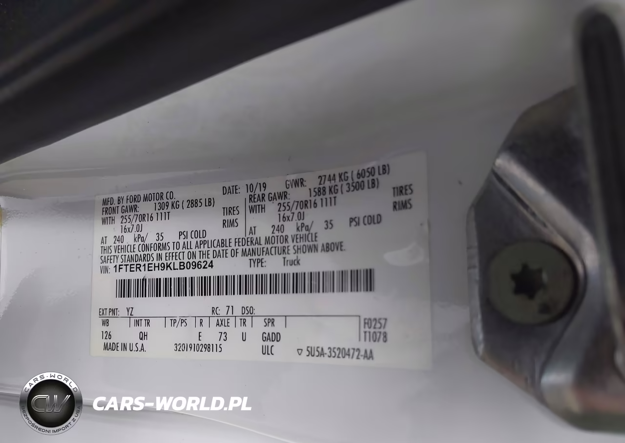 2019 Ford Ranger Xl VIN:1FTER1EH9KLB09624 - 9