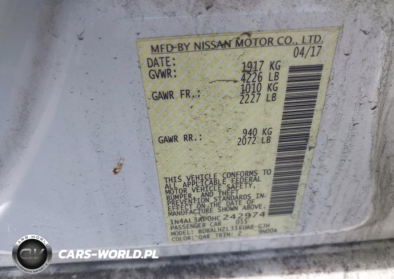 2017 Nissan Altima 2.5 Sr VIN:1N4AL3AP0HC242974 - 9