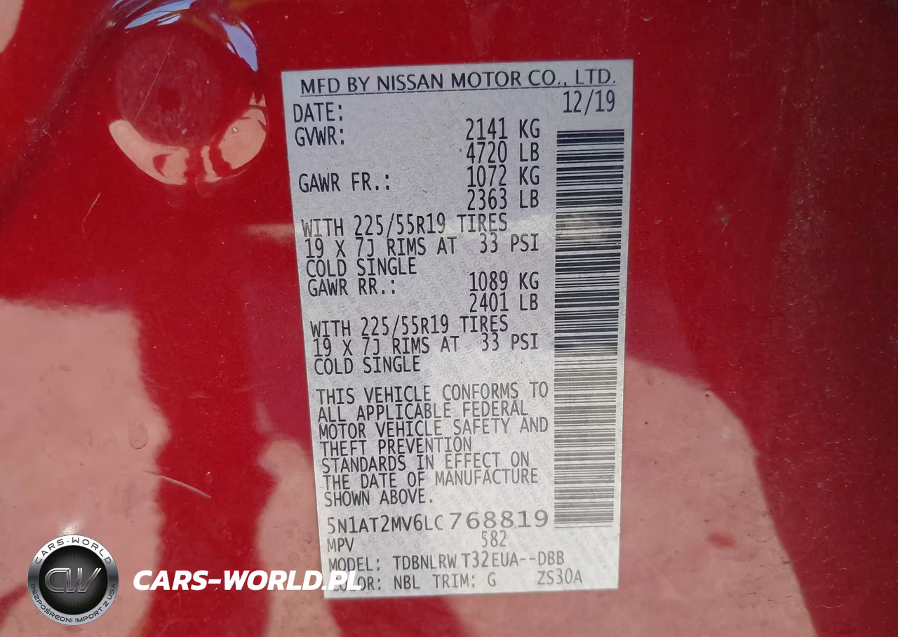 2020 Nissan Rogue Sl Intelligent Awd VIN:5N1AT2MV6LC768819 - 9